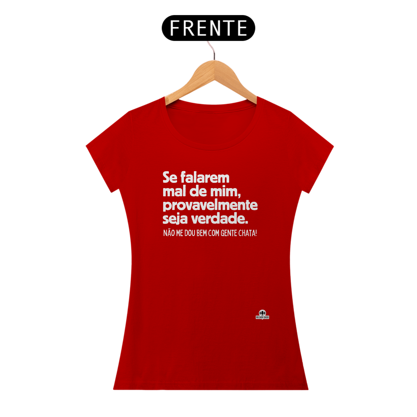 Nome do produto: Camiseta feminina com frase de humor \