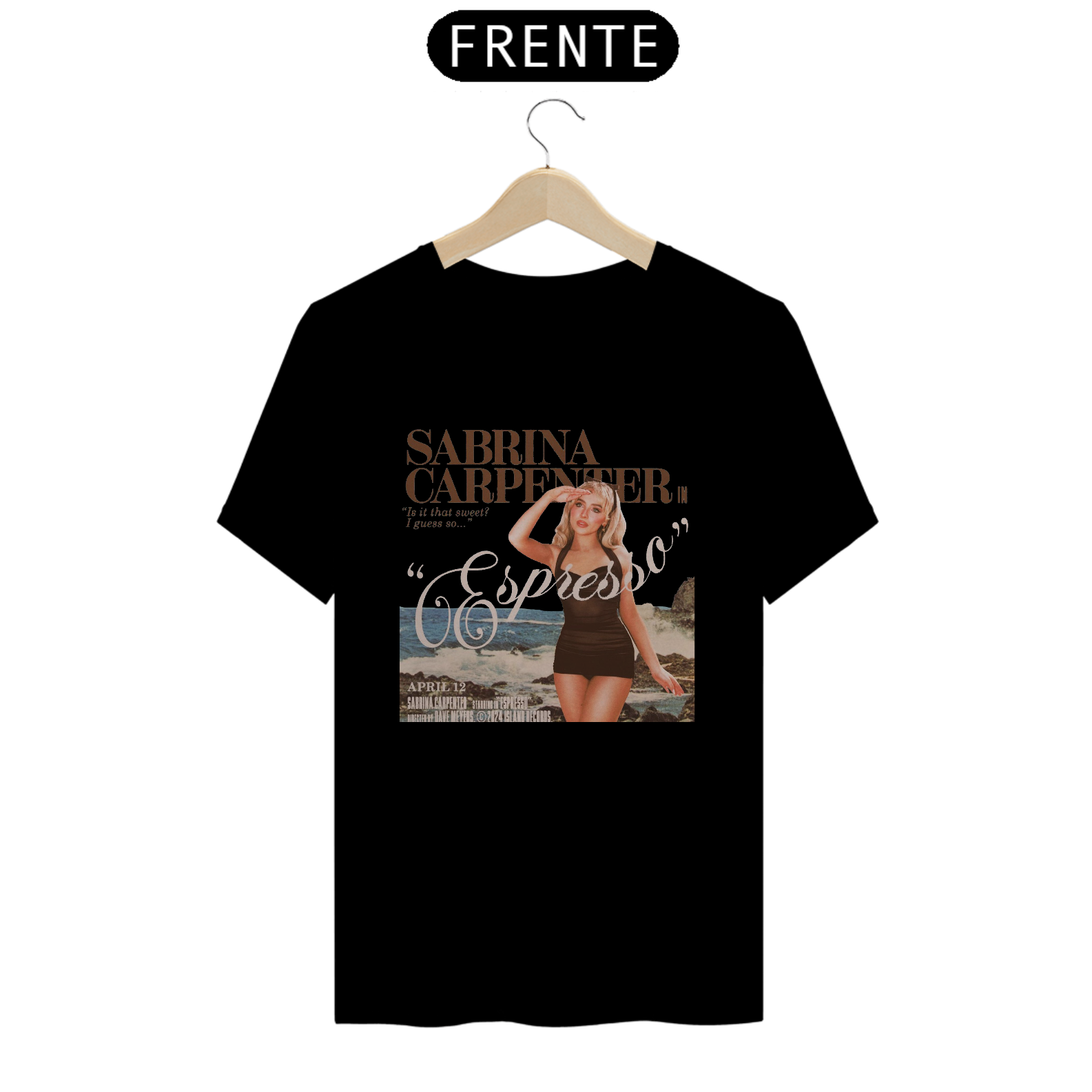 Nome do produto: CAMISETA SABRINA CARPENTER ESPRESSO