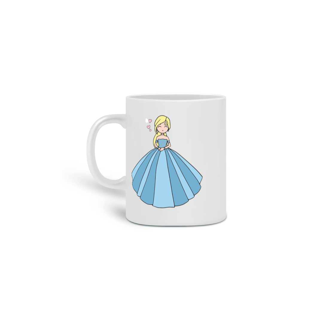 Nome do produto: Caneca fofa de bonequinha com a frase: Café com Amor!