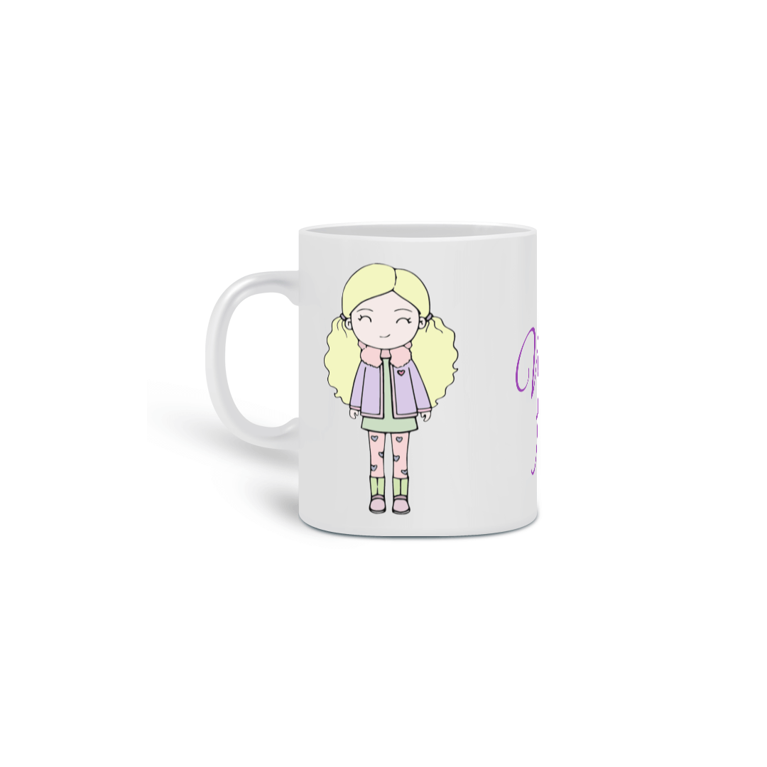 Nome do produto: Caneca Fofinha de bonequinha fofa com a frase: Vida Fofa!