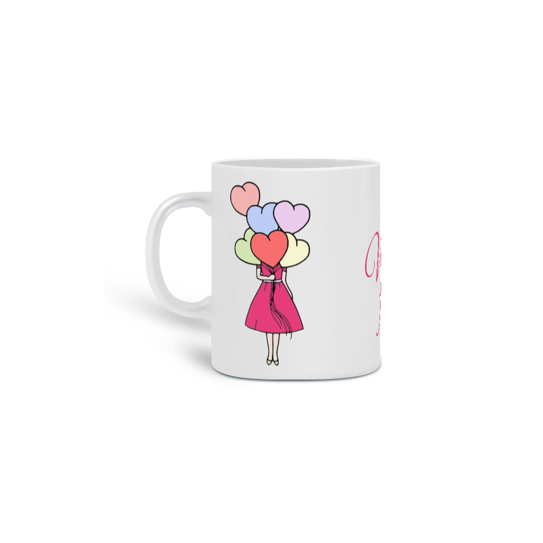 Nome do produto: Caneca fofa para meninas com frase: Vida Fofa!