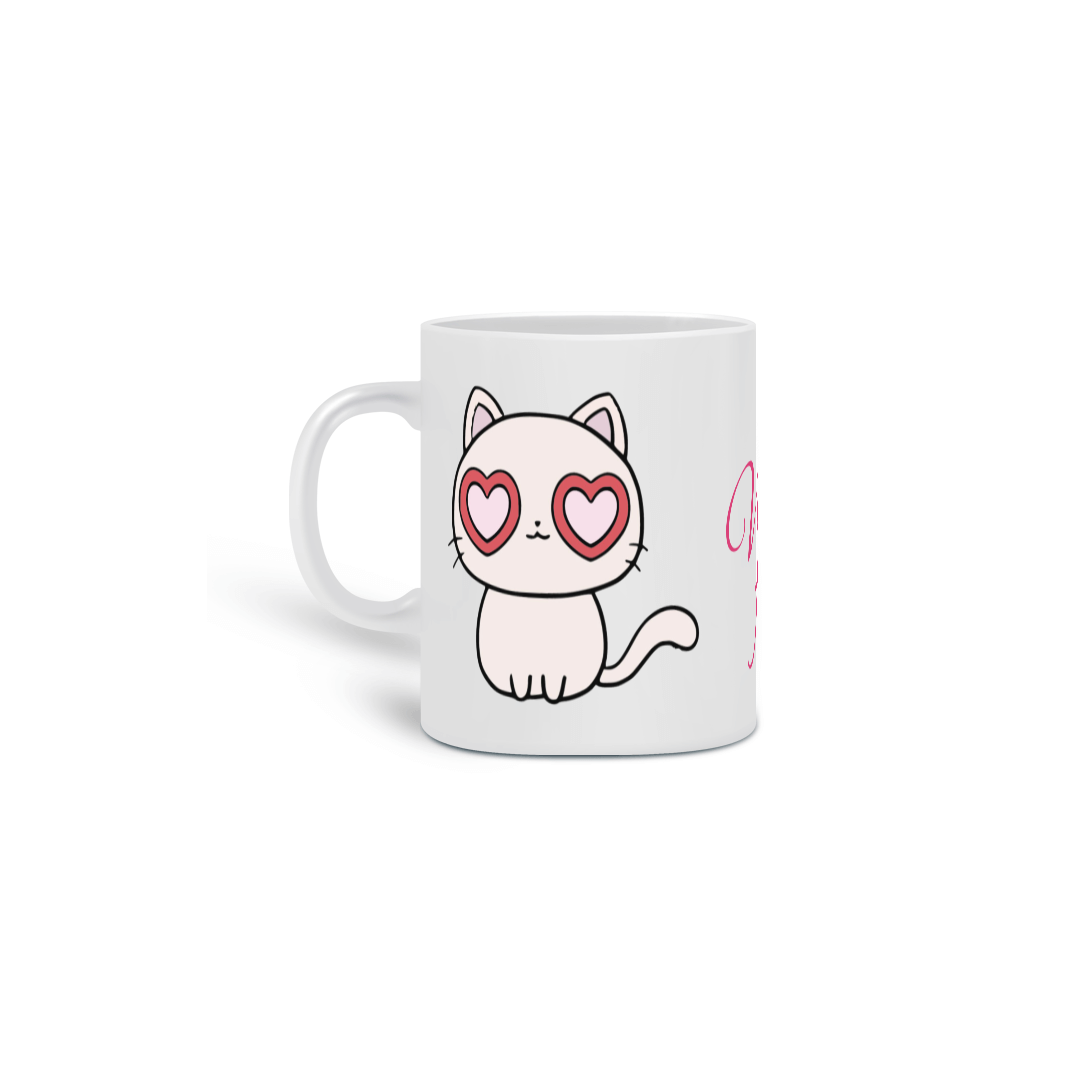 Nome do produto: Caneca Fofa com gatinho fofo w a frase: Vida Fofa!