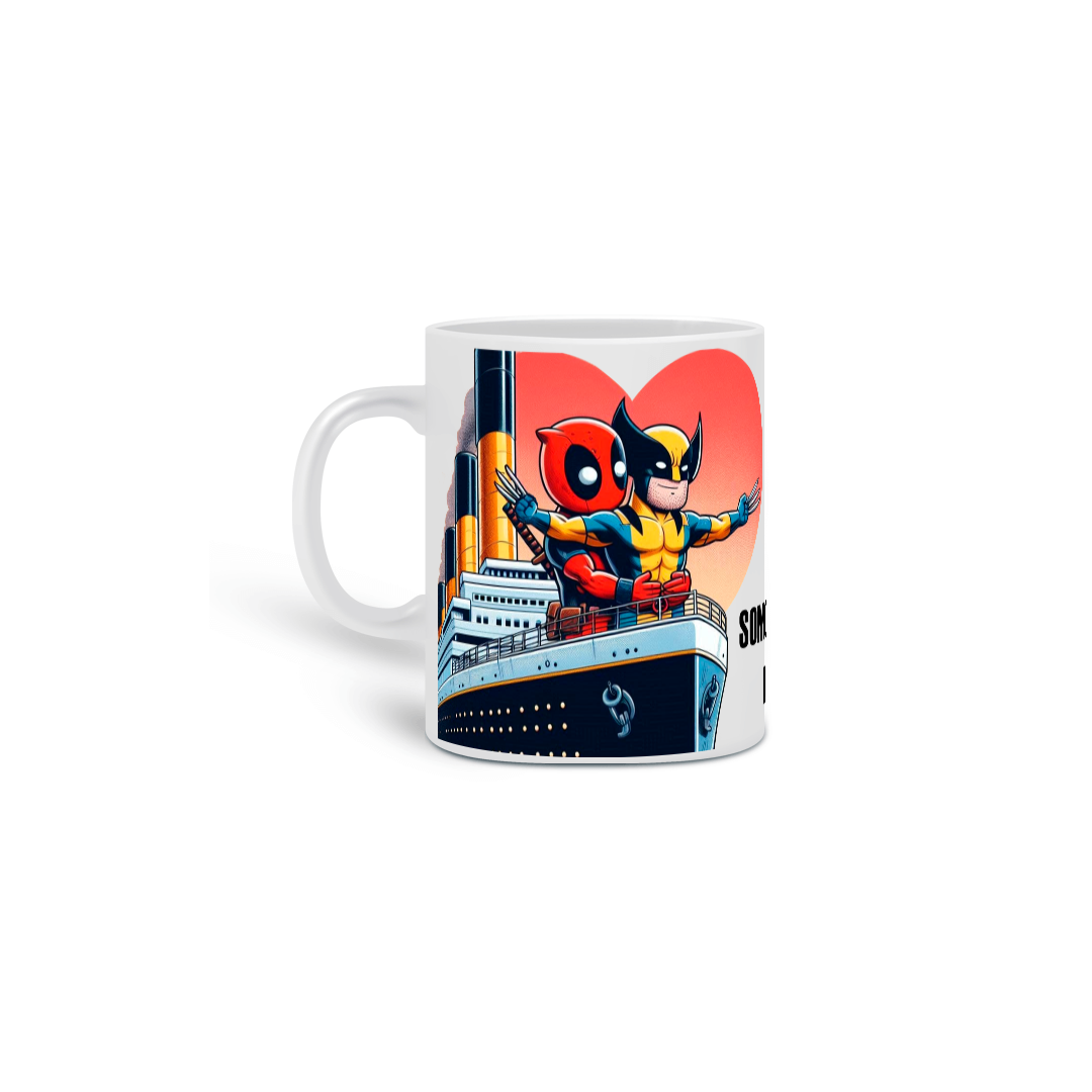 Nome do produto: CANECA DEADPOOL E WOLVERINE TITANIC