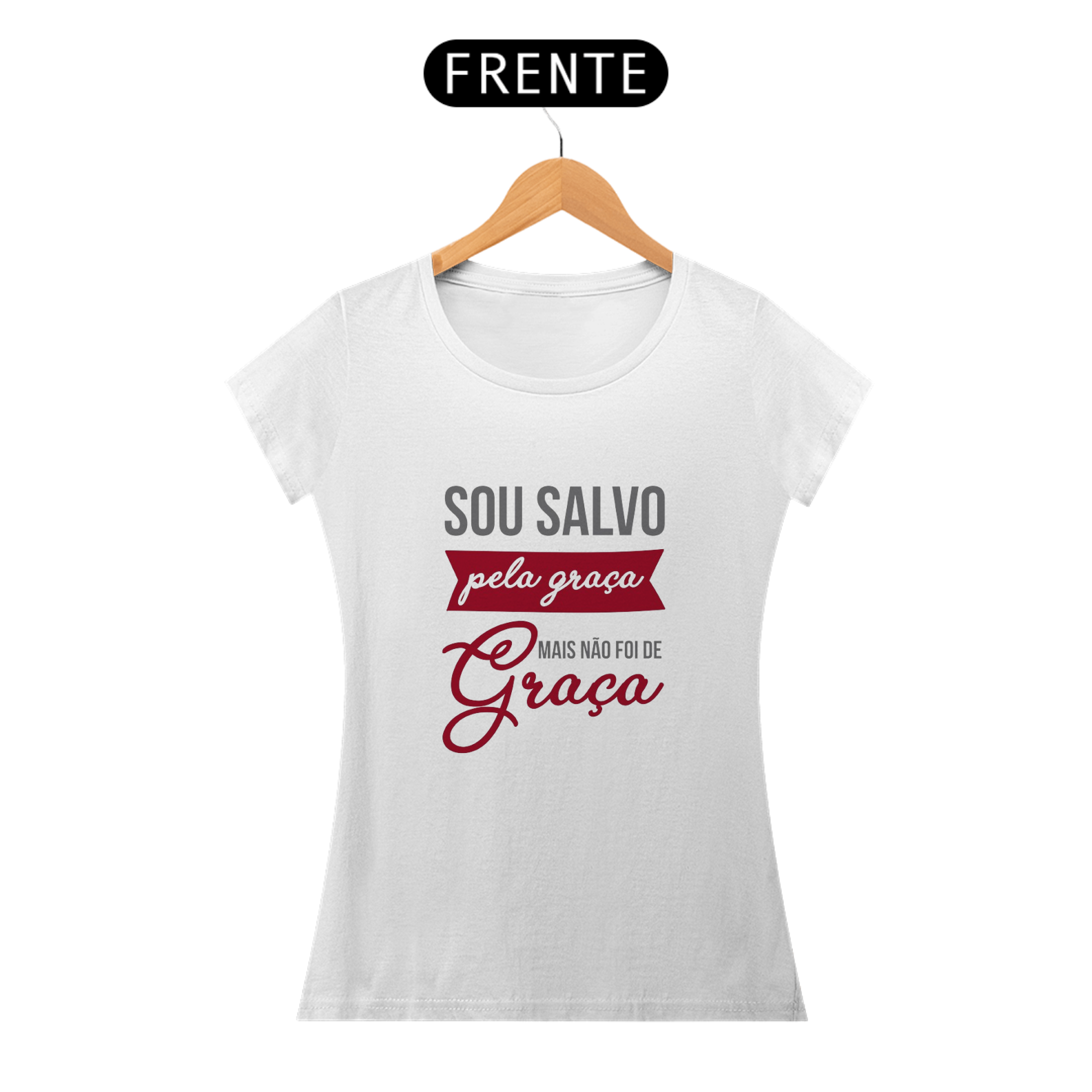 Nome do produto: SOU SALVO PELA GRAÇA - BABY LOOK    