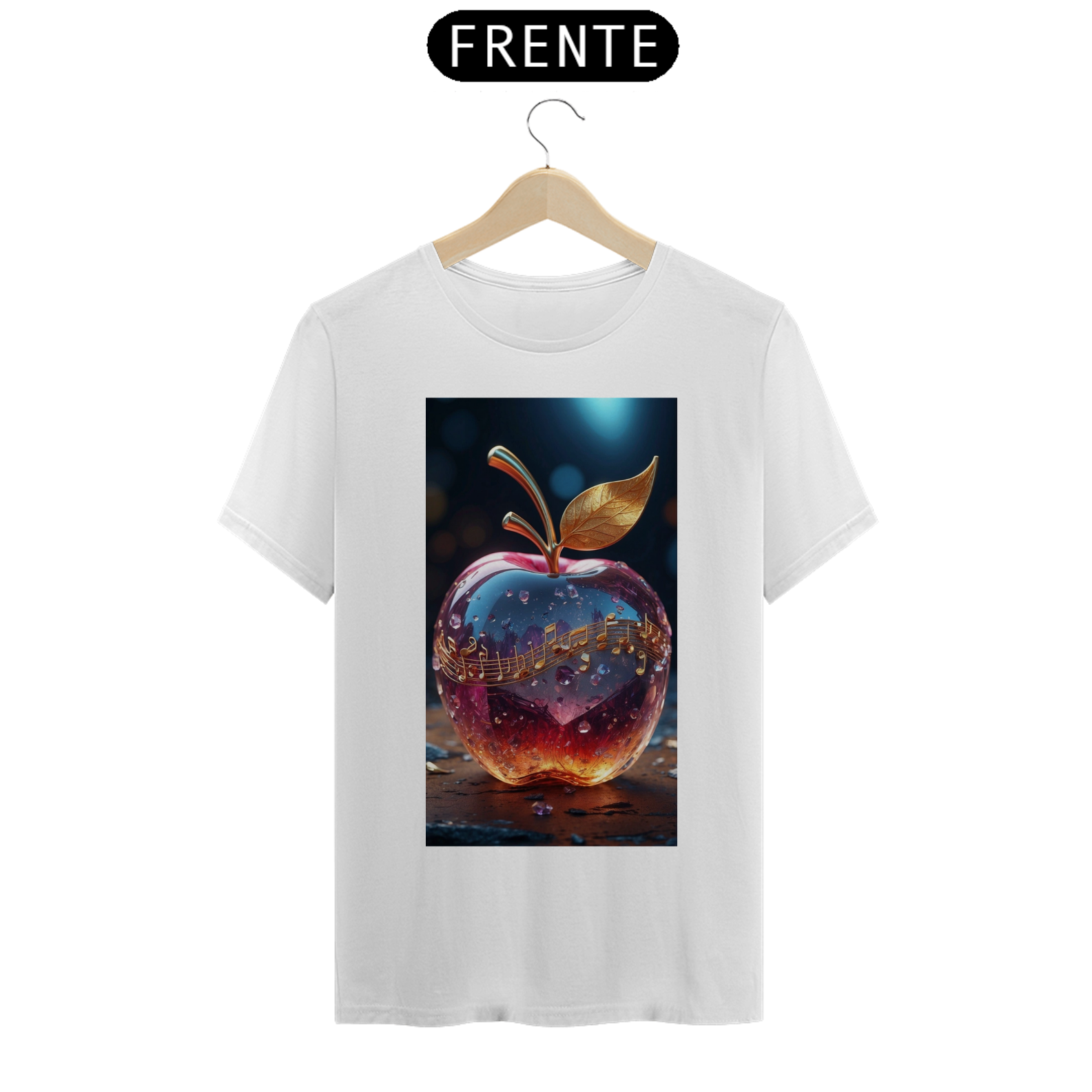 Nome do produto: Maçã de Cristal com Notas Musicais detalhado em alta qualidade 8K Ultra HD