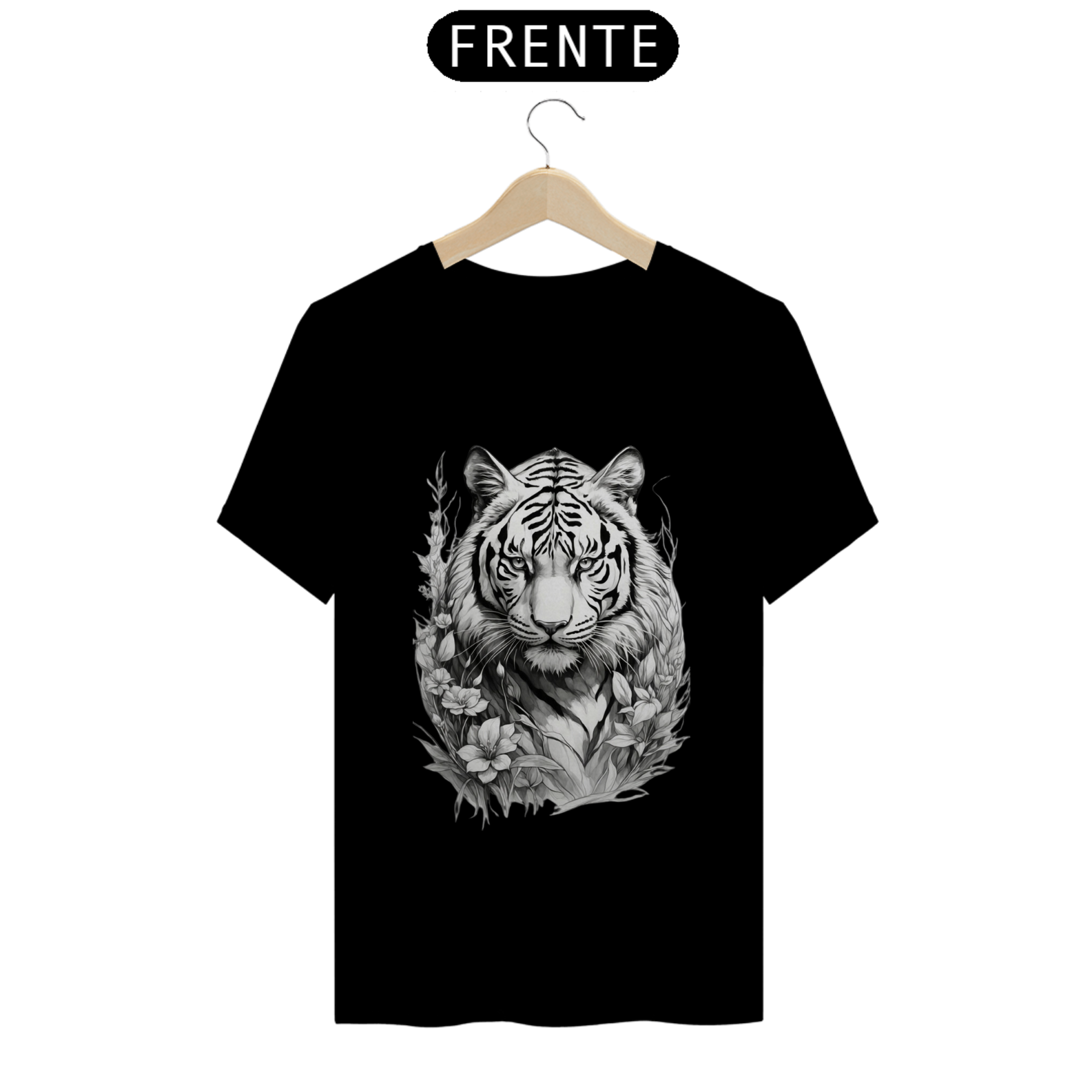Nome do produto: Tigre Mandala Preto e Branco