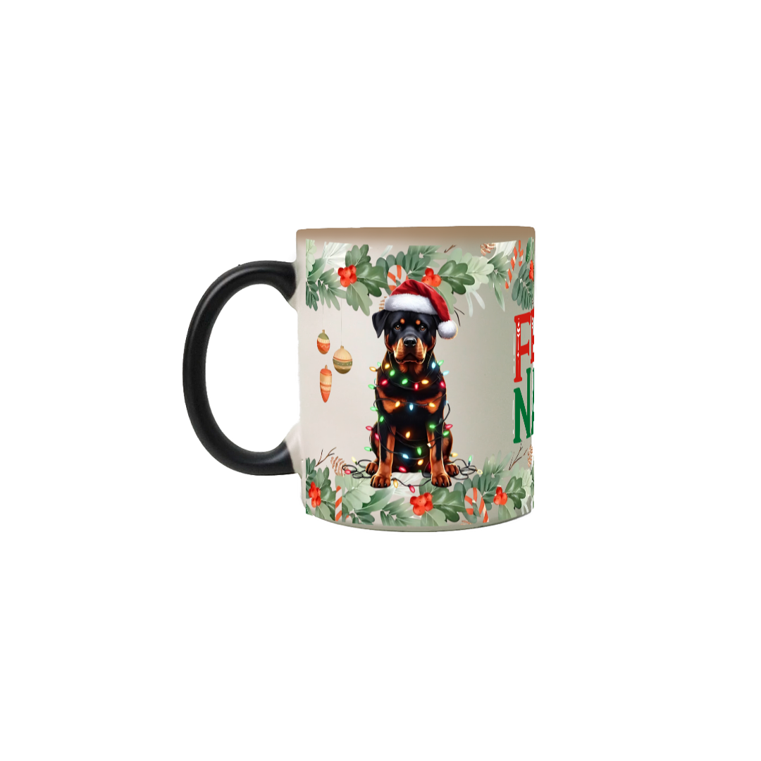 Caneca Mágica Natal - Rottweiler