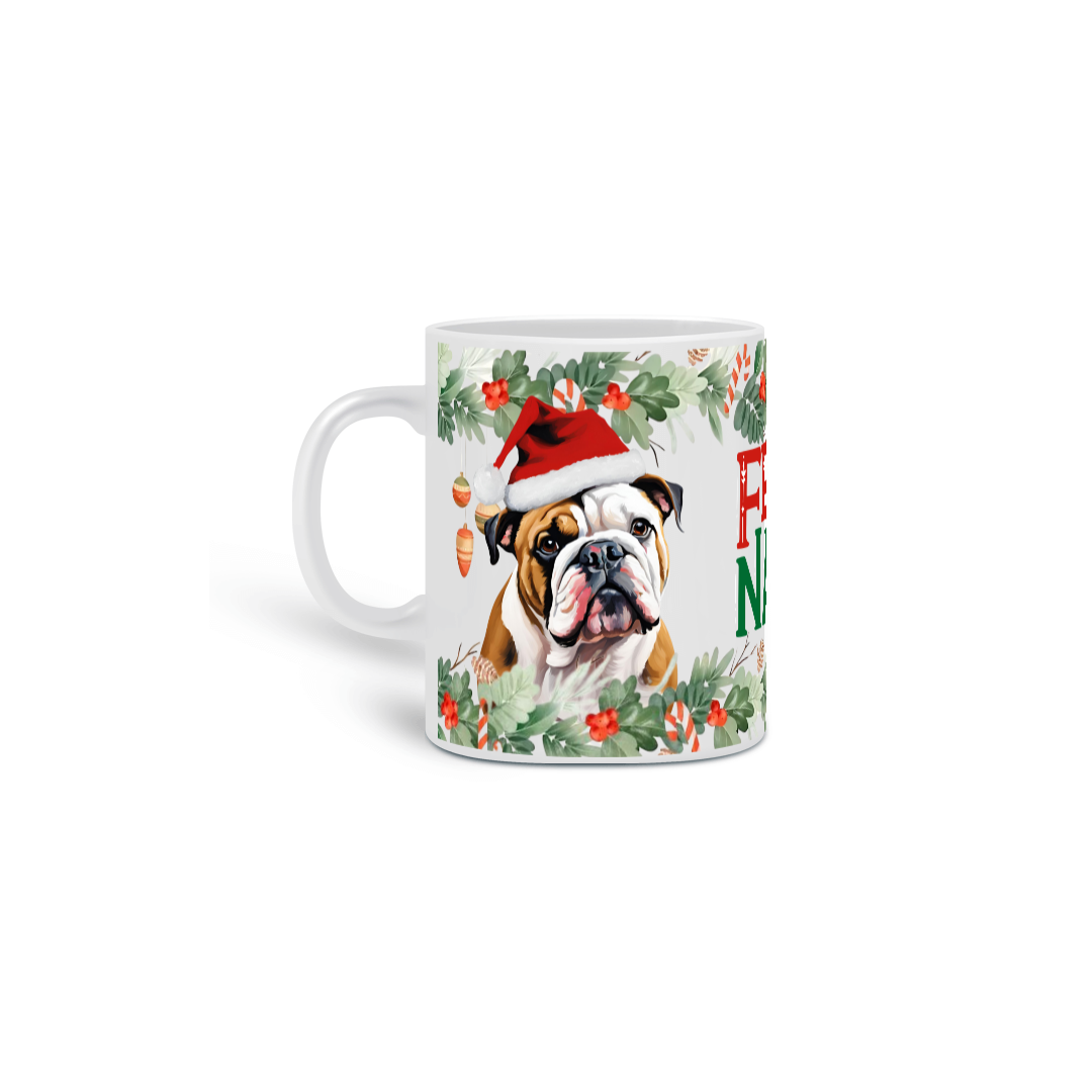 Caneca Natal - Bulldog Inglês (II)
