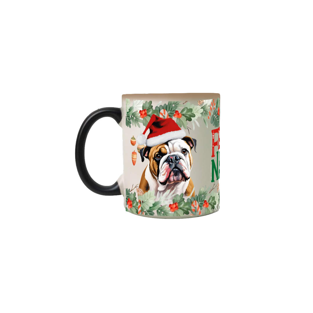 Caneca Mágica Natal - Bulldog Inglês (II)