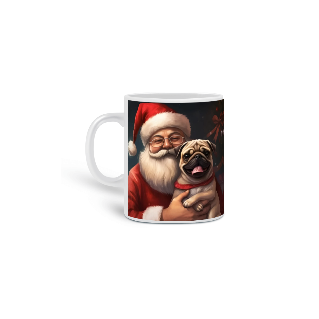 Caneca Natal - Pug e Noel