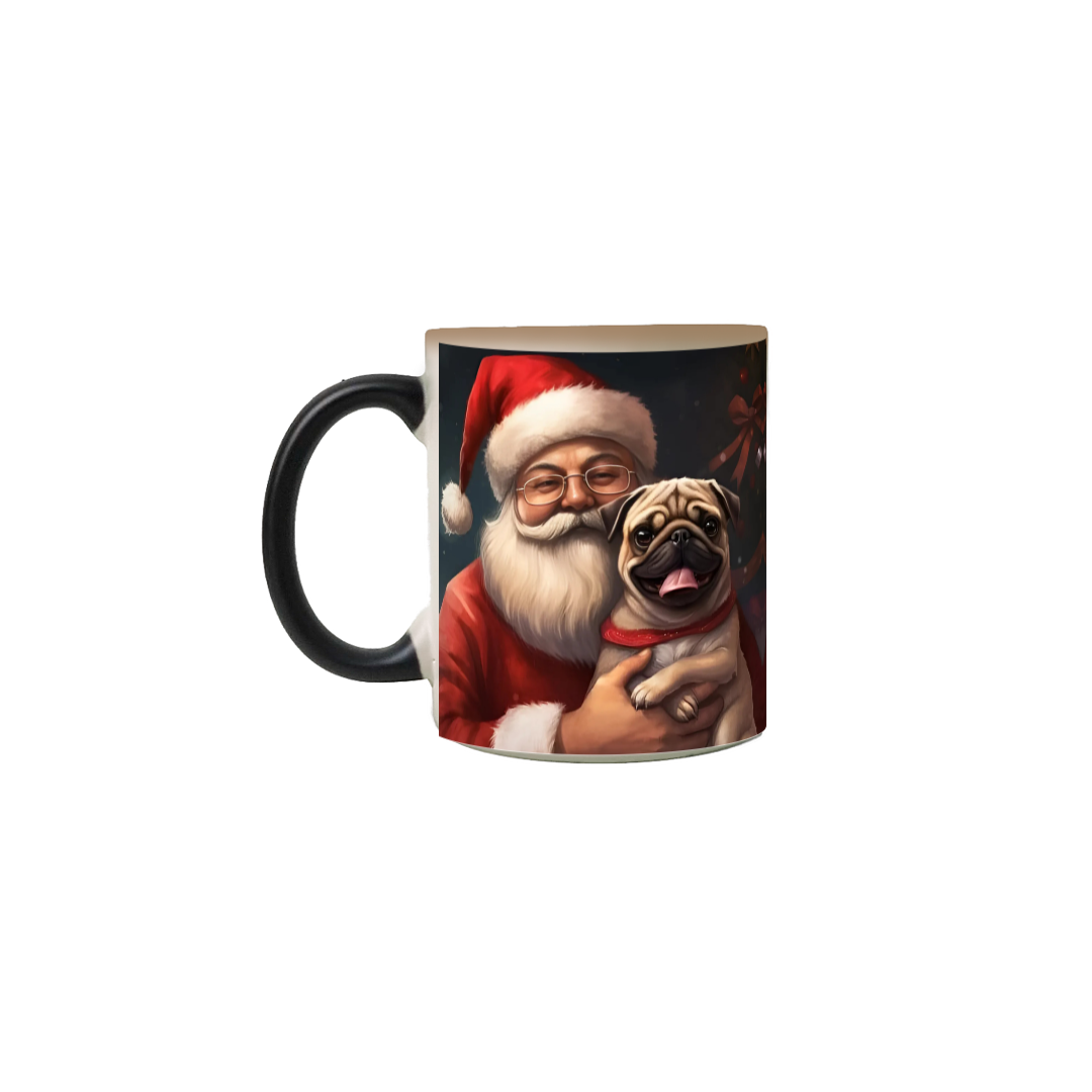 Caneca Mágica Natal - Pug e Noel