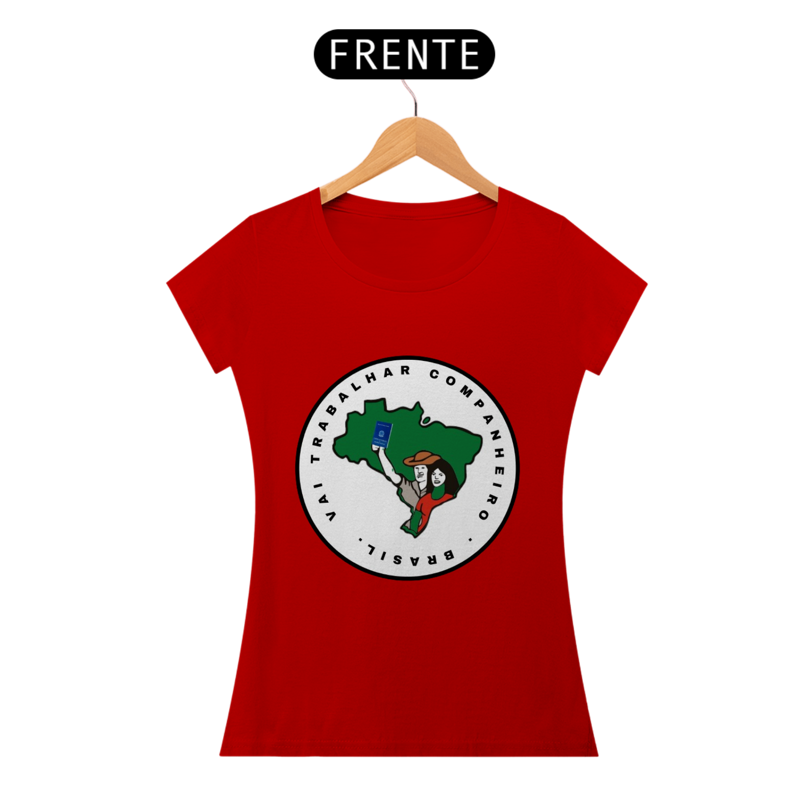 Nome do produto: T-shirt  FEM Vai trabalhar Companheiro MST