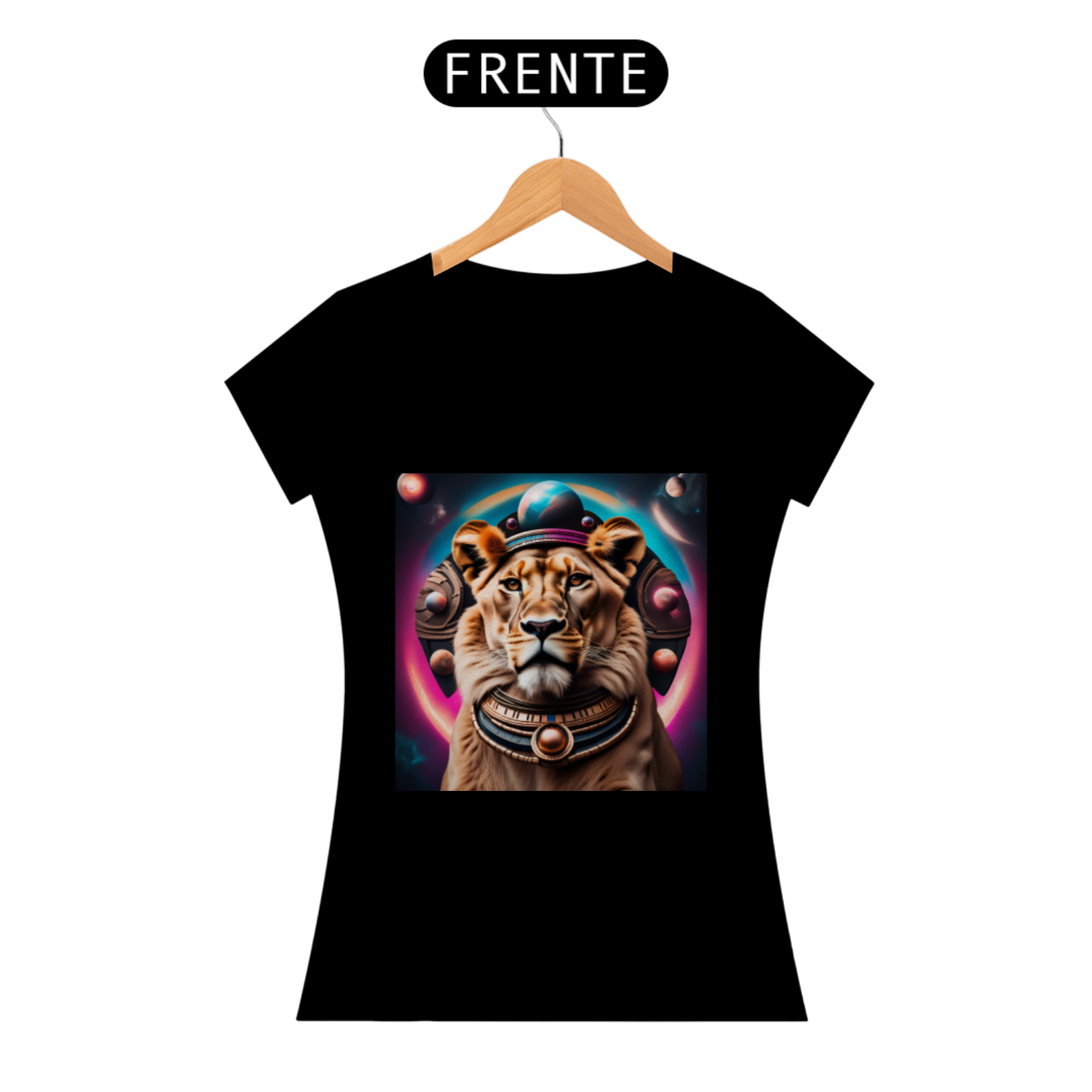 Nome do produto: Camiseta Feminina Leoa Estelar