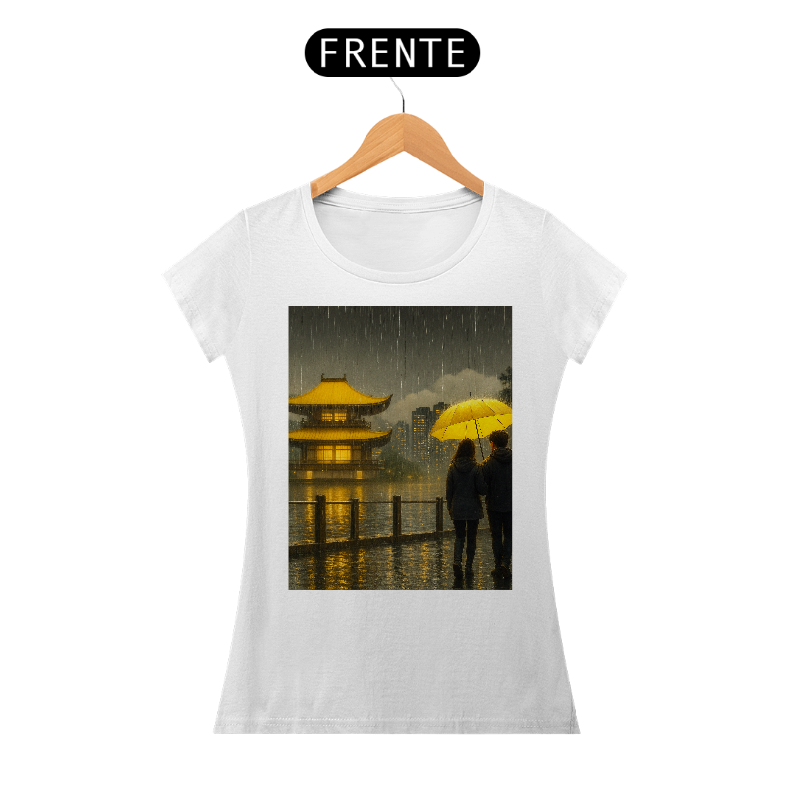 Baby Look Guarda-Chuvas Amarelo