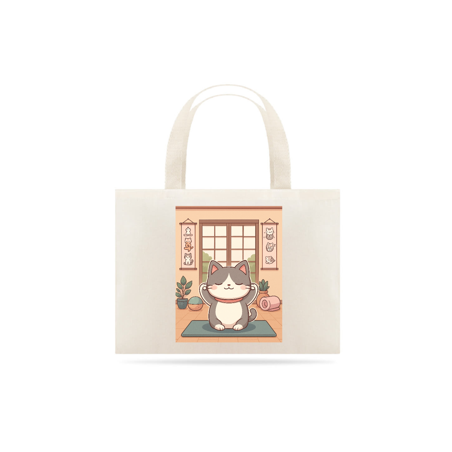 Ecobag Yoga Cat - the Gray