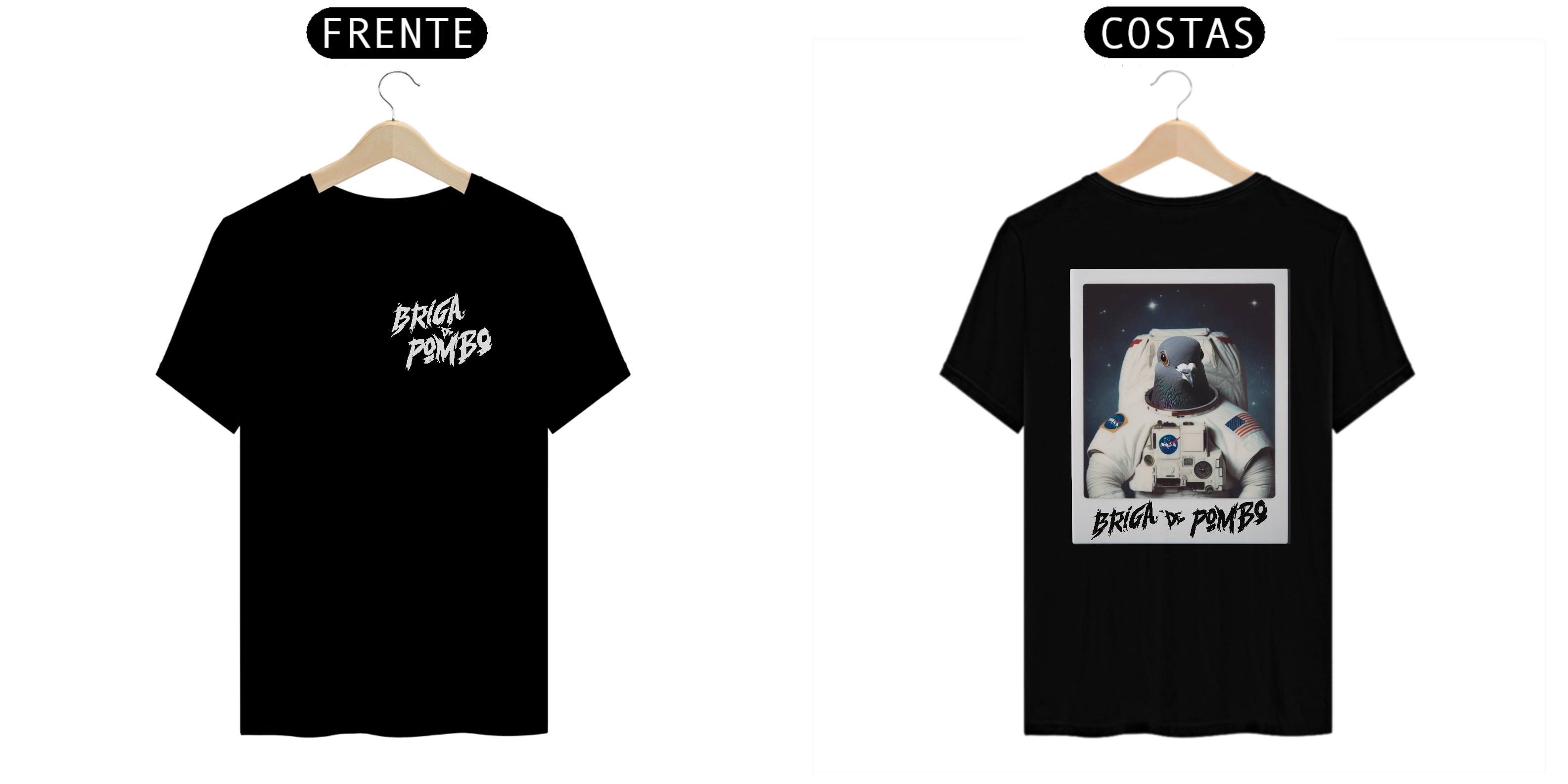 Pombo Astronauta - Frente e Costas 
