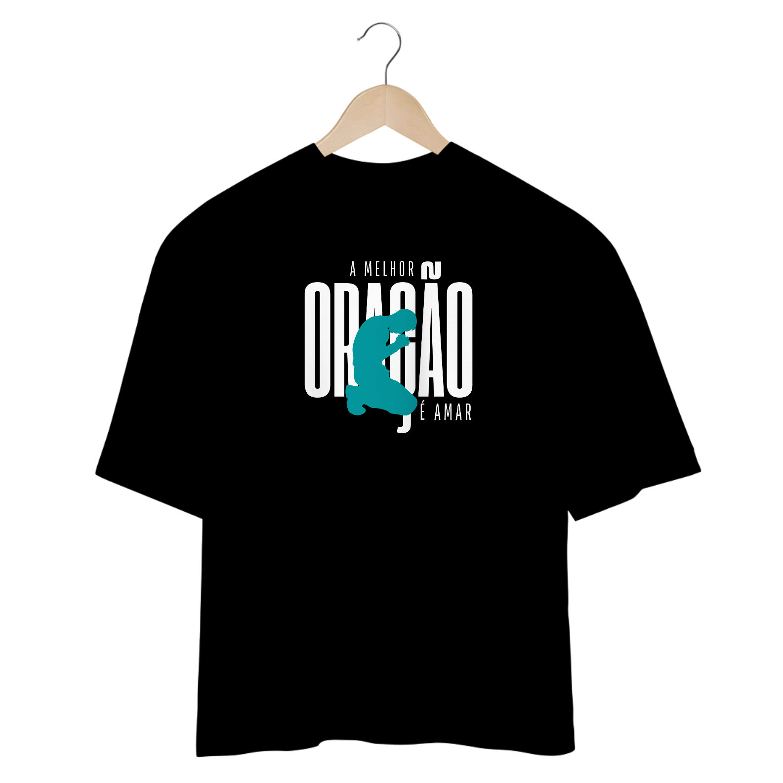 Nome do produto: Camiseta Oversized - A melhor oração é amar