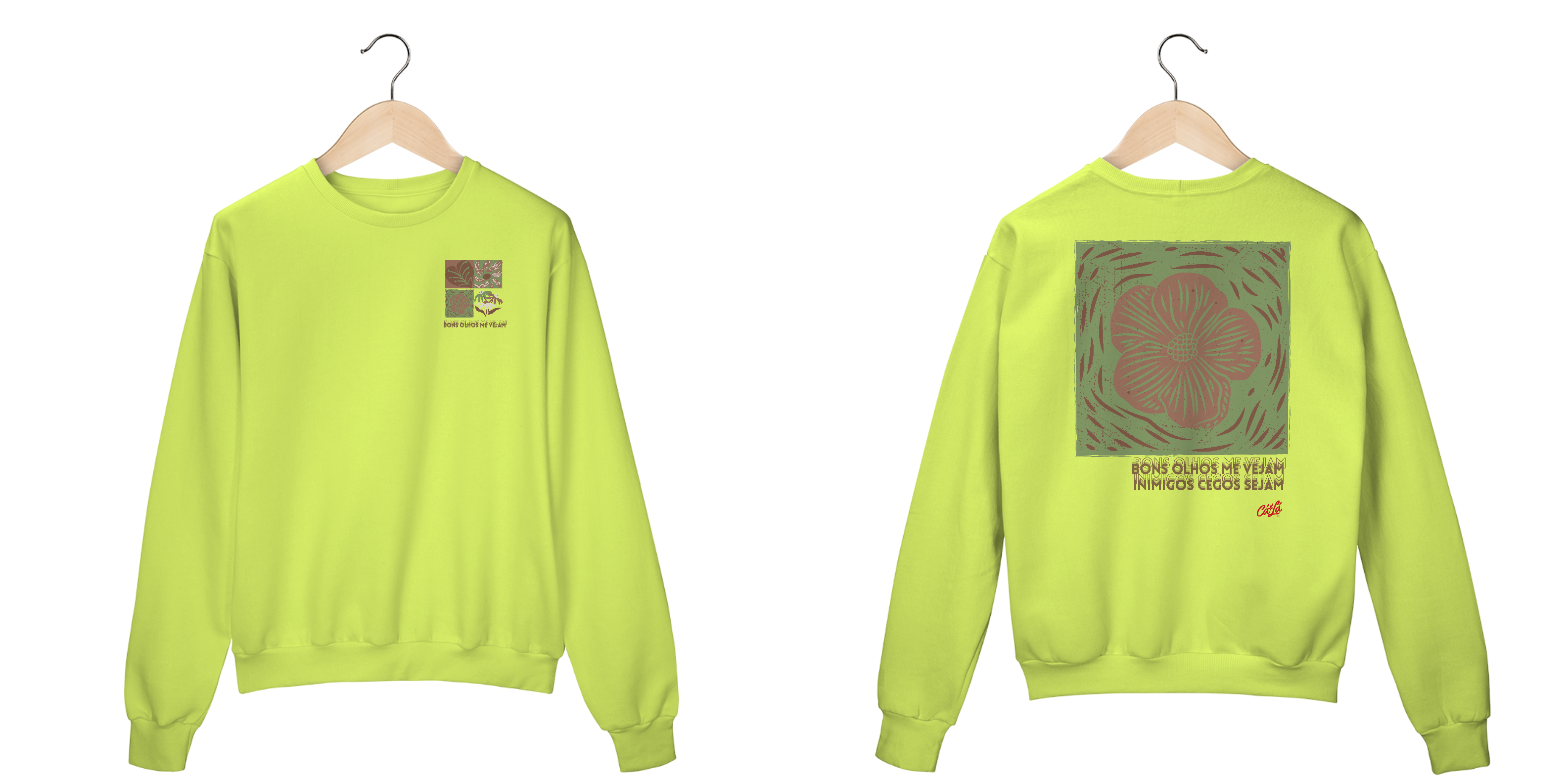 Nome do produto: BLUSÃO MOLETOM BONS OLHOS MOSAICO FLOR - FC