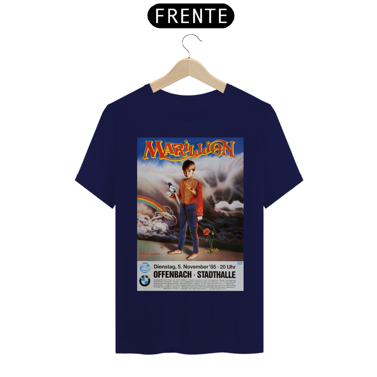 Nome do produto: Camiseta Marillion show na alemanha de 1985 - NOSSAS CAMISETAS SÃO MAIS AJUSTADAS AO CORPO - ANTES DE FINALIZAR, VEJA TABELA DE MEDIDAS ABAIXO DO BOTÃO COMPRAR OU COMPRE UM TAMANHO MAIOR.