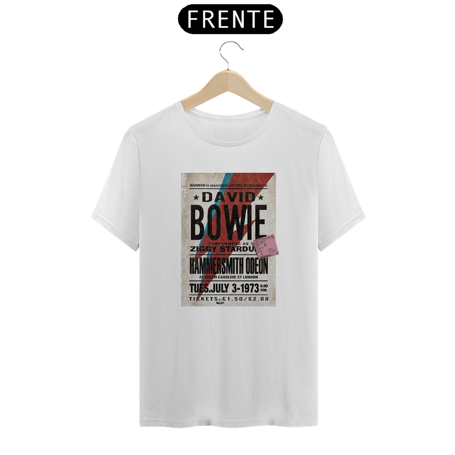 Nome do produto: Camiseta Bowie  Show de 1973 - ANTES DE COMPRAR VEJA TABELA DE MEDIDAS ABAIXO DO BOTÃO COMPRAR, POIS TROCA POR ERRO DE TAMANHO É DE RESPONSABILIDADE SUA E GERA CUSTO PRA VOCÊ