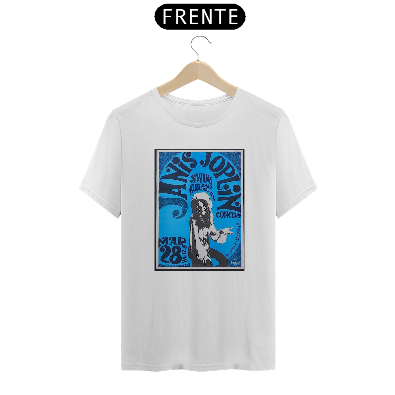 Nome do produto: Camiseta raridade Janis Joplin Show de 1969 - ANTES DE COMPRAR VEJA TABELA DE MEDIDAS ABAIXO DO BOTÃO COMPRAR, POIS TROCA POR ERRO DE TAMANHO É DE RESPONSABILIDADE SUA E GERA CUSTO PRA VOCÊ