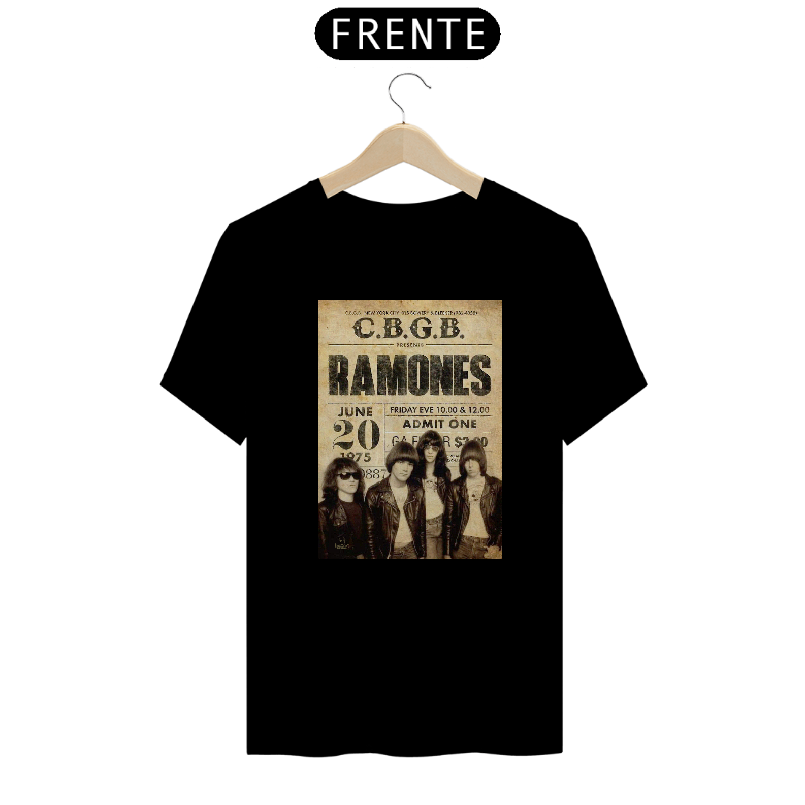 Nome do produto: Camiseta Ramones Show em NY de 1975 - ANTES DE COMPRAR VEJA TABELA DE MEDIDAS ABAIXO DO BOTÃO COMPRAR, POIS TROCA POR ERRO DE TAMANHO É DE RESPONSABILIDADE SUA E GERA CUSTO PRA VOCÊ