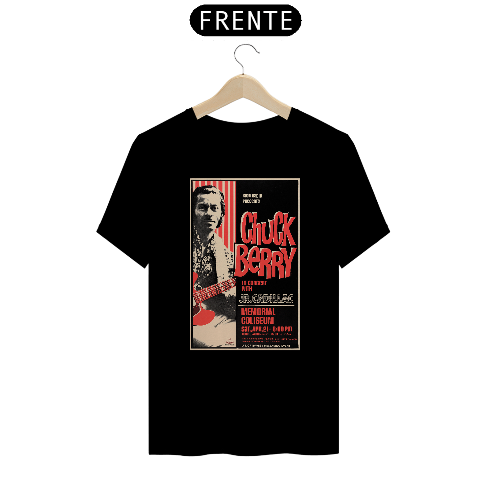 Nome do produto: Camiseta Chuck Berry Show em Portland 1973 - ANTES DE COMPRAR VEJA TABELA DE MEDIDAS ABAIXO DO BOTÃO COMPRAR, POIS TROCA POR ERRO DE TAMANHO É DE RESPONSABILIDADE SUA E GERA CUSTO PRA VOCÊ