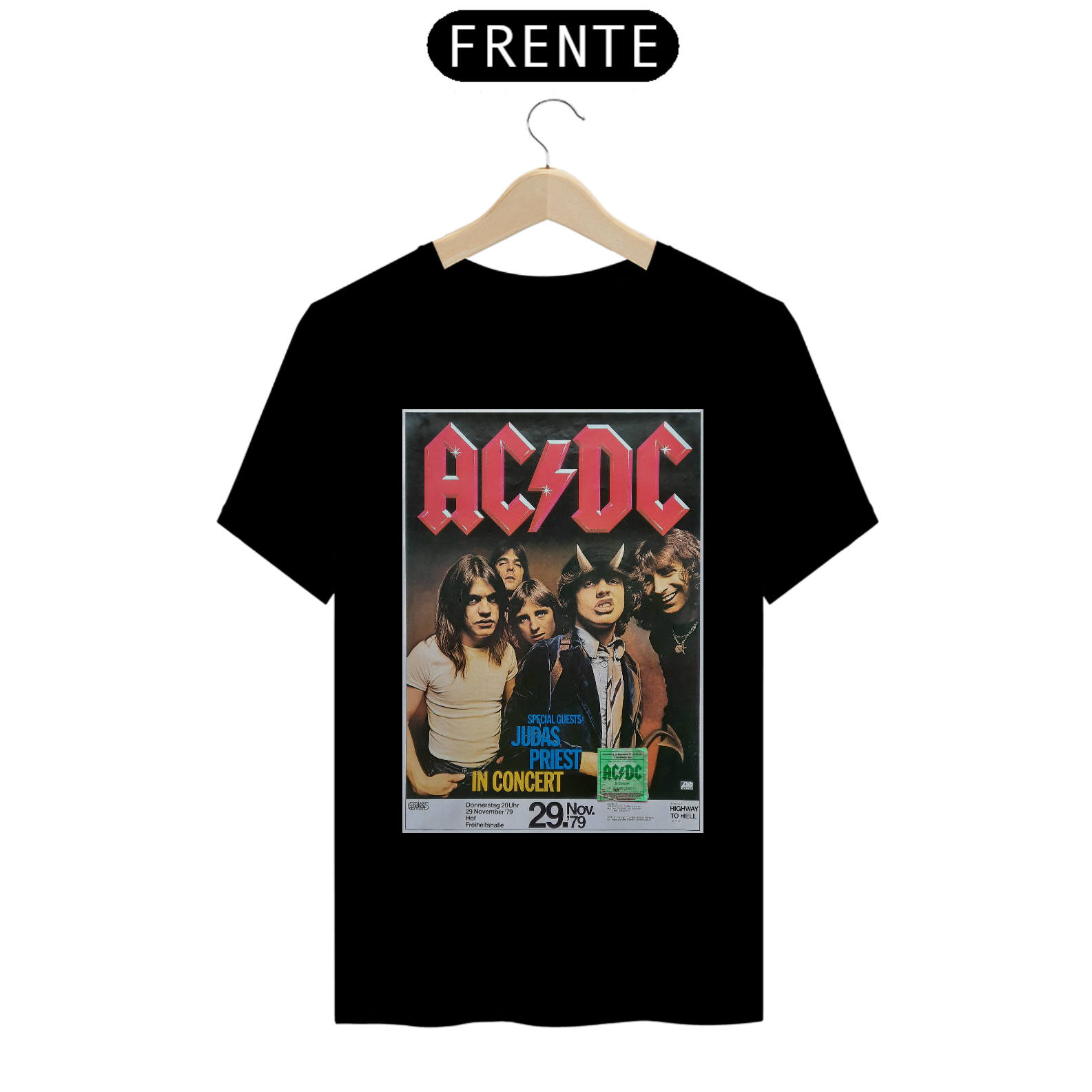 Nome do produto: Camiseta ACDC primeiro Show na Alemanha em 1979 com seu ingresso Original - ANTES DE COMPRAR VEJA TABELA DE MEDIDAS ABAIXO DO BOTÃO COMPRAR, POIS TROCA POR ERRO DE TAMANHO É DE RESPONSABILIDADE SUA E GERA CUSTO PRA VOCÊ