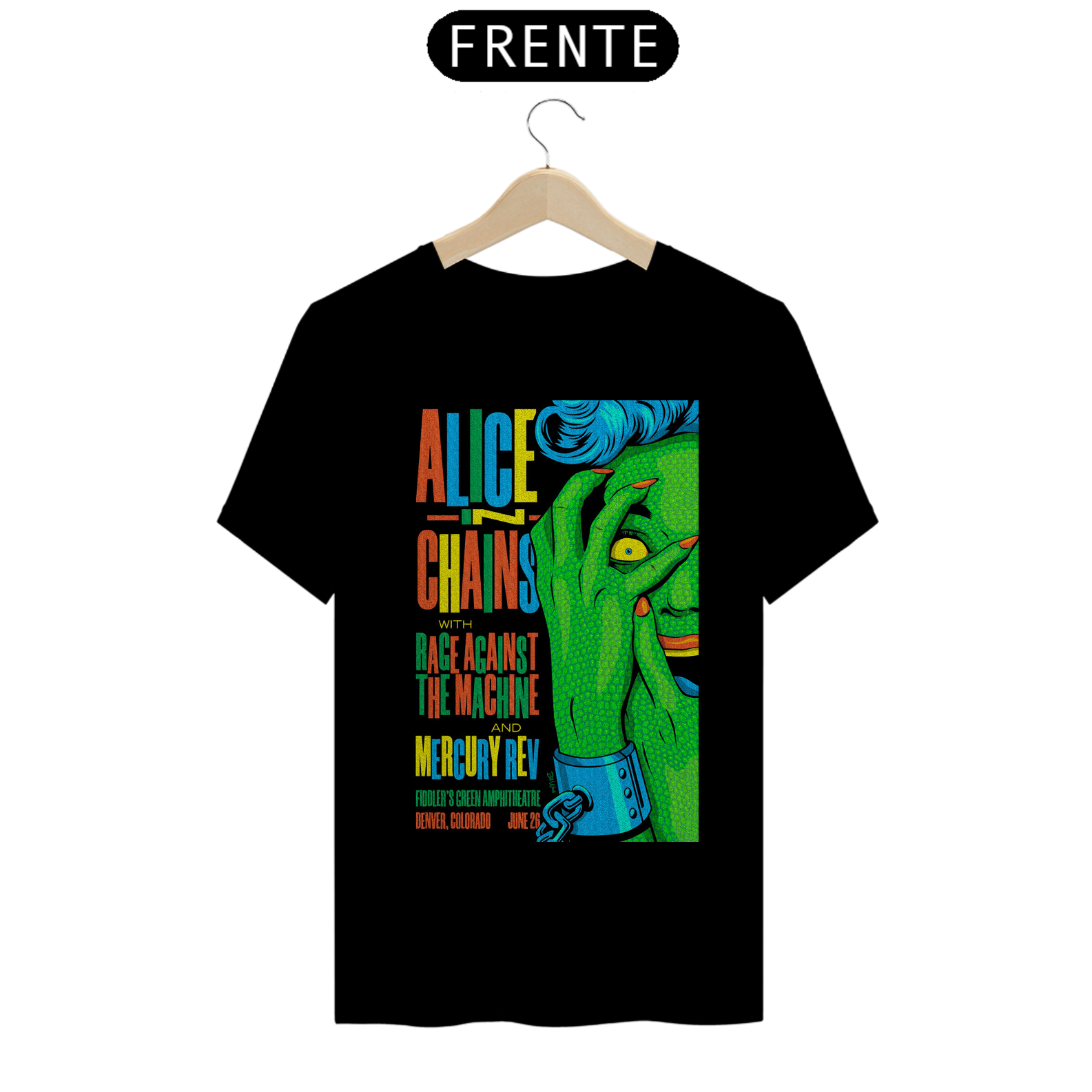 Nome do produto: Camiseta Alice In Chains Show de 1993 com abertura do Reage Against - ANTES DE COMPRAR VEJA TABELA DE MEDIDAS ABAIXO DO BOTÃO COMPRAR, POIS TROCA POR ERRO DE TAMANHO É DE RESPONSABILIDADE SUA E GERA CUSTO PRA VOCÊ