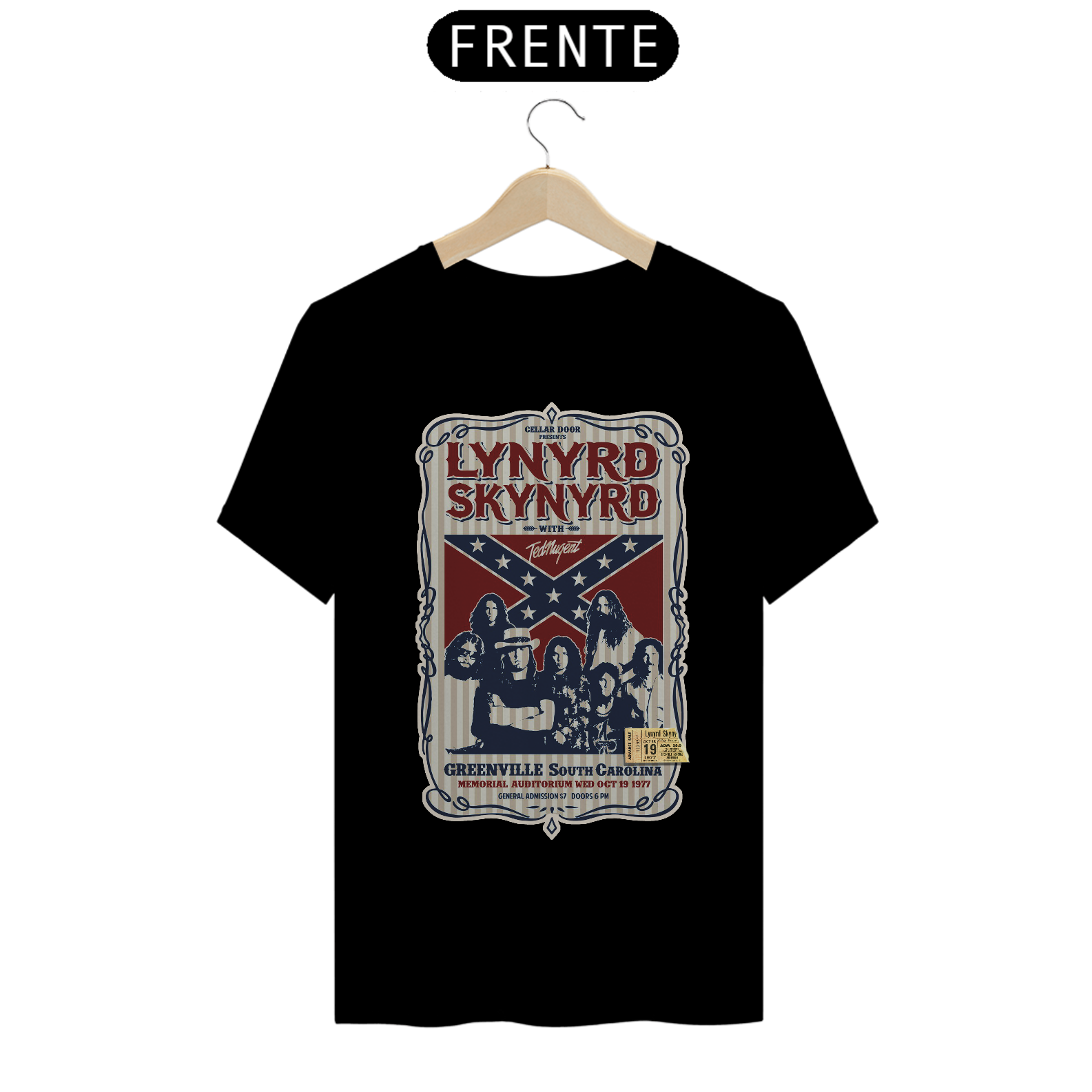 Nome do produto: Camiseta Lynyrd Skynyrd Show na Carolina do Sul em 1977 com seu ingresso original - ANTES DE COMPRAR VEJA TABELA DE MEDIDAS ABAIXO DO BOTÃO COMPRAR, POIS TROCA POR ERRO DE TAMANHO É DE RESPONSABILIDADE SUA E GERA CUSTO PRA VOCÊ