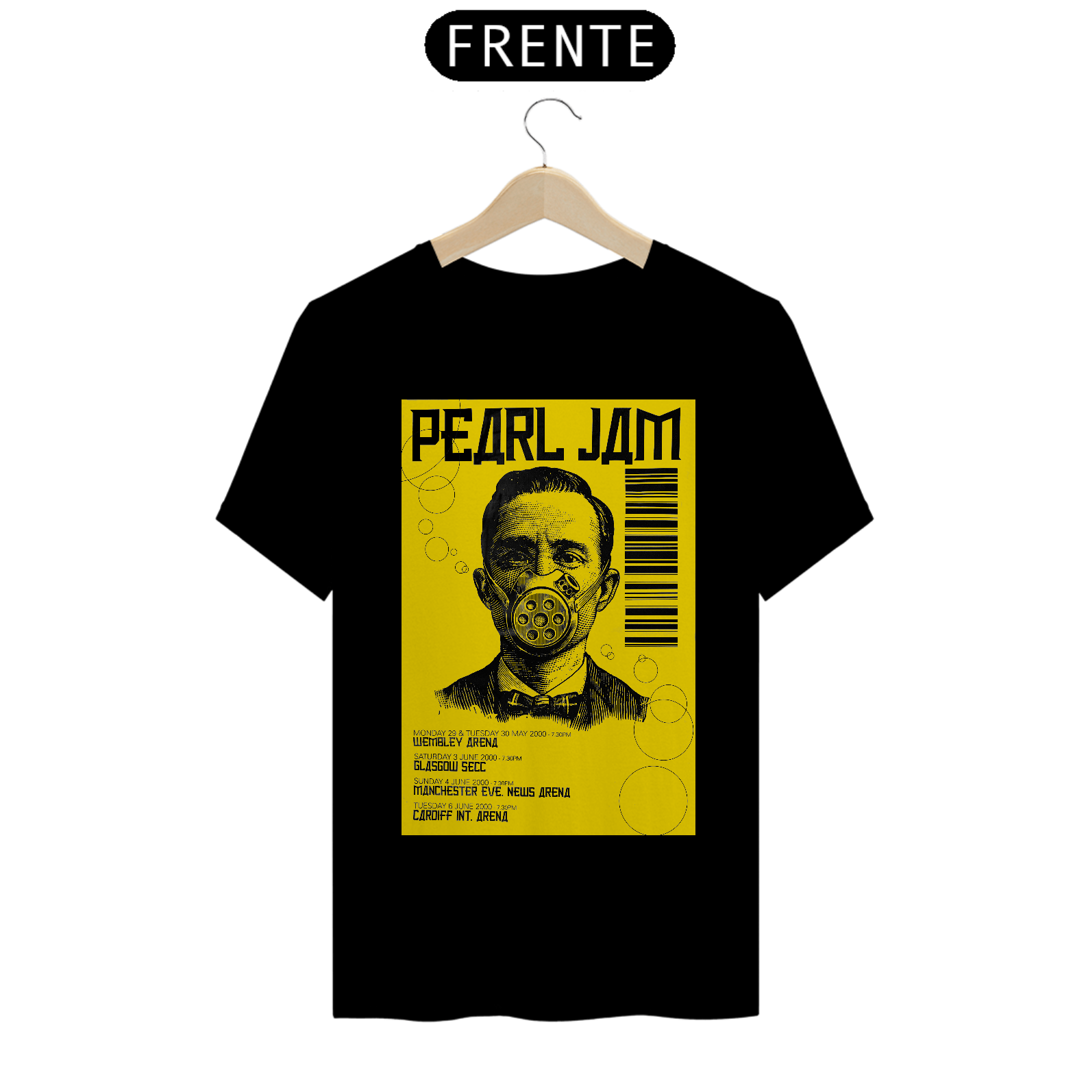 Nome do produto: Camiseta Pearl Jam Show na Inglaterra em 2000 - ANTES DE COMPRAR VEJA TABELA DE MEDIDAS ABAIXO DO BOTÃO COMPRAR, POIS TROCA POR ERRO DE TAMANHO É DE RESPONSABILIDADE SUA E GERA CUSTO PRA VOCÊ