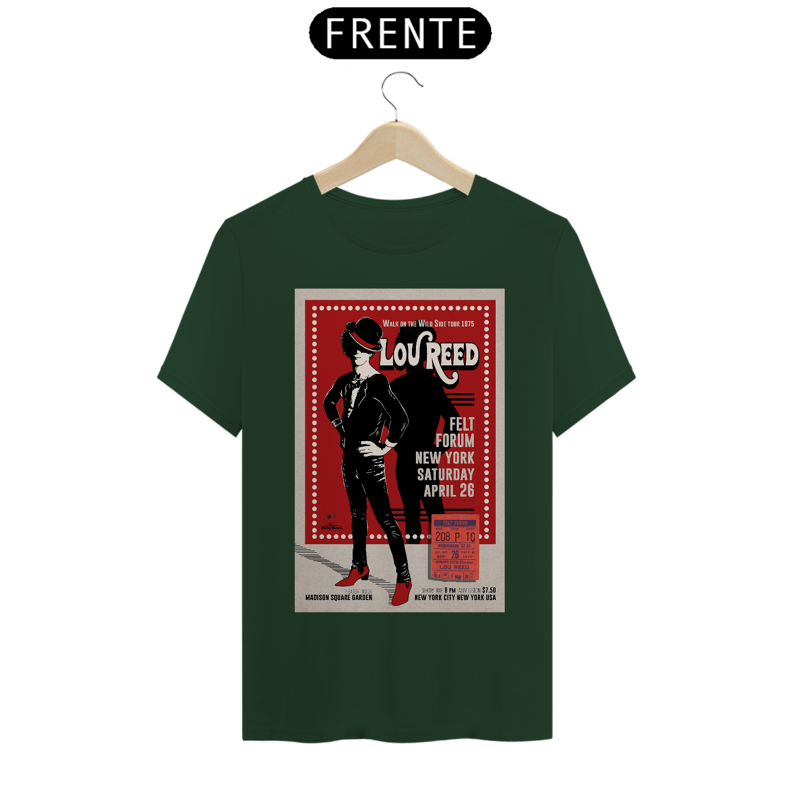 Nome do produto: Camiseta Lou Reed de 1975 show em Nova Iorque com ingresso original- NOSSAS CAMISETAS SÃO MAIS AJUSTADAS AO CORPO - ANTES DE FINALIZAR, VEJA TABELA DE MEDIDAS ABAIXO DO BOTÃO COMPRAR OU COMPRE UM TAMANHO MAIOR.
