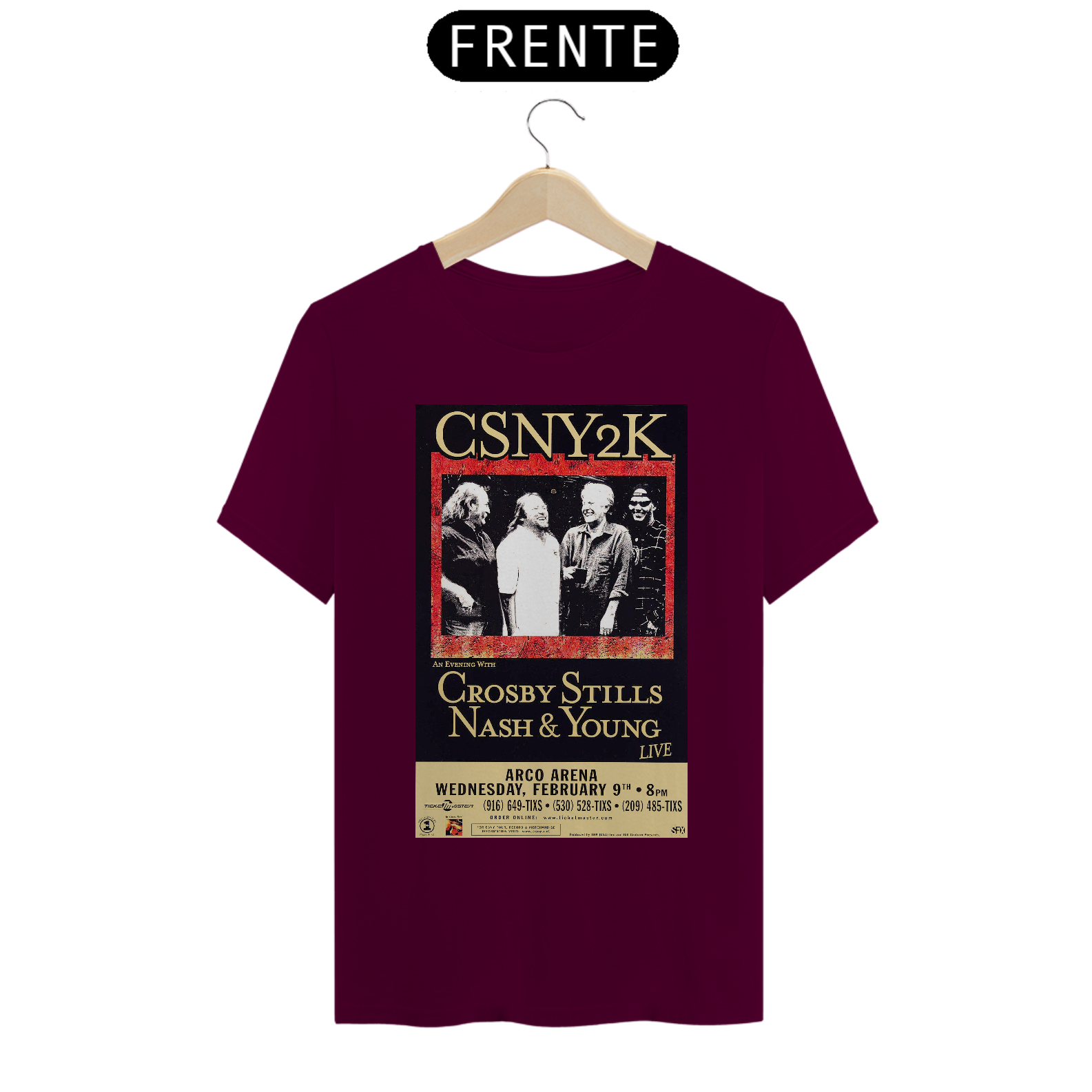 Nome do produto: Camiseta Crosby Stills Nash Young de 2000 show em Sacramento CA. - ANTES DE COMPRAR VEJA TABELA DE MEDIDAS ABAIXO DO BOTÃO COMPRAR, POIS TROCA POR ERRO DE TAMANHO É DE RESPONSABILIDADE SUA E GERA CUSTO PRA VOCÊ