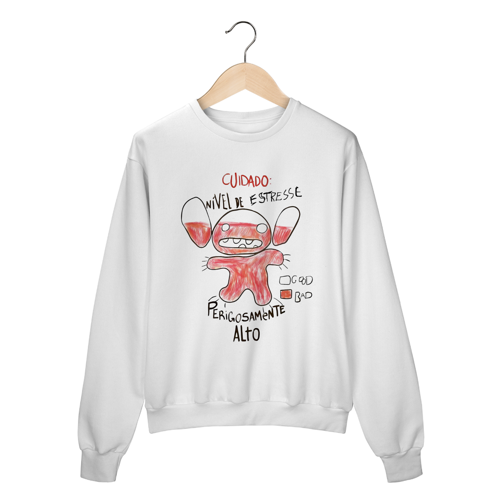 Moletom 'Cuidado Nível de Estresse Perigosamente Alto' Stitch