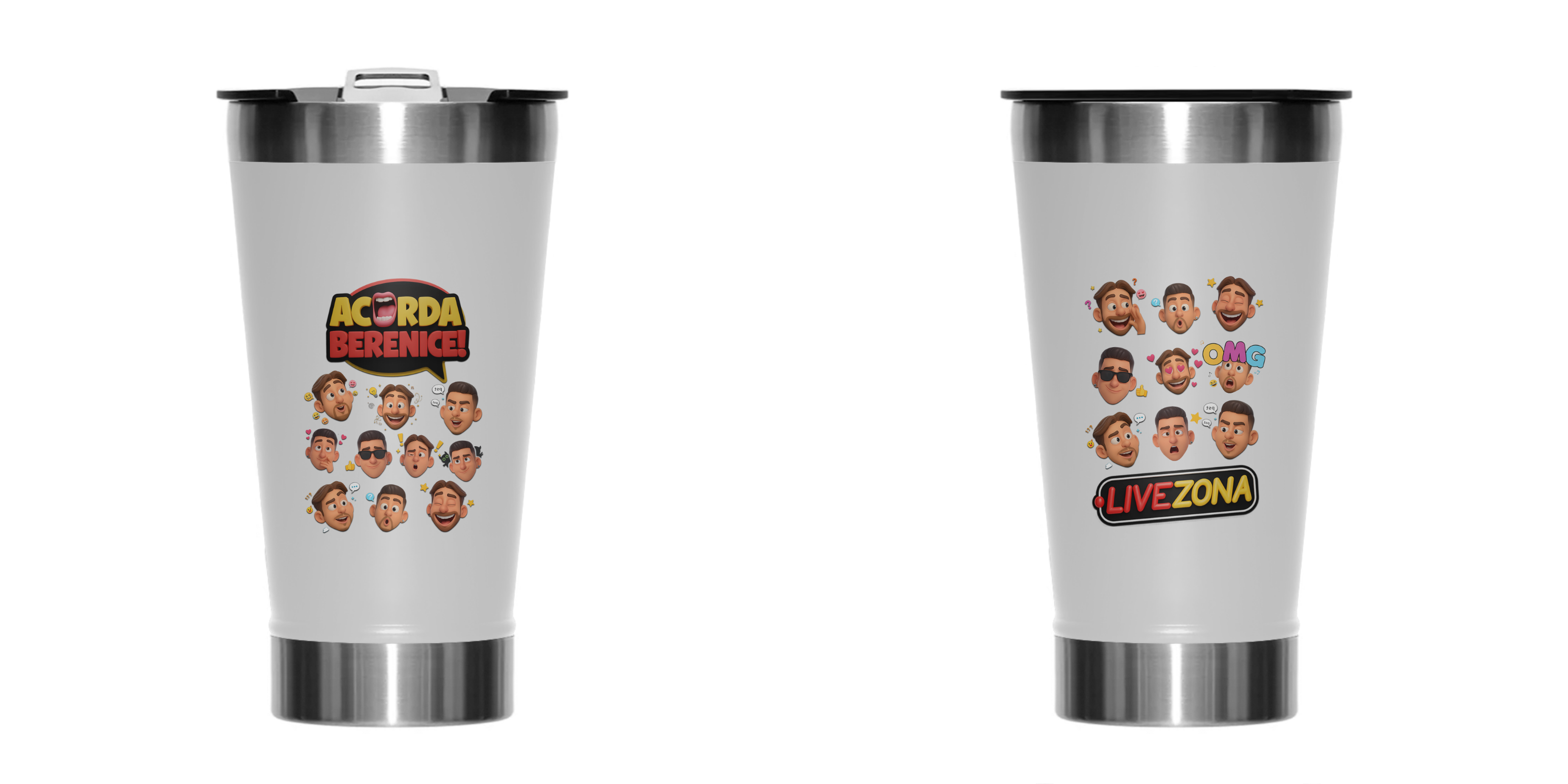 Copo Térmico Acorda, Berenice! LiveZona Kah e Gabs