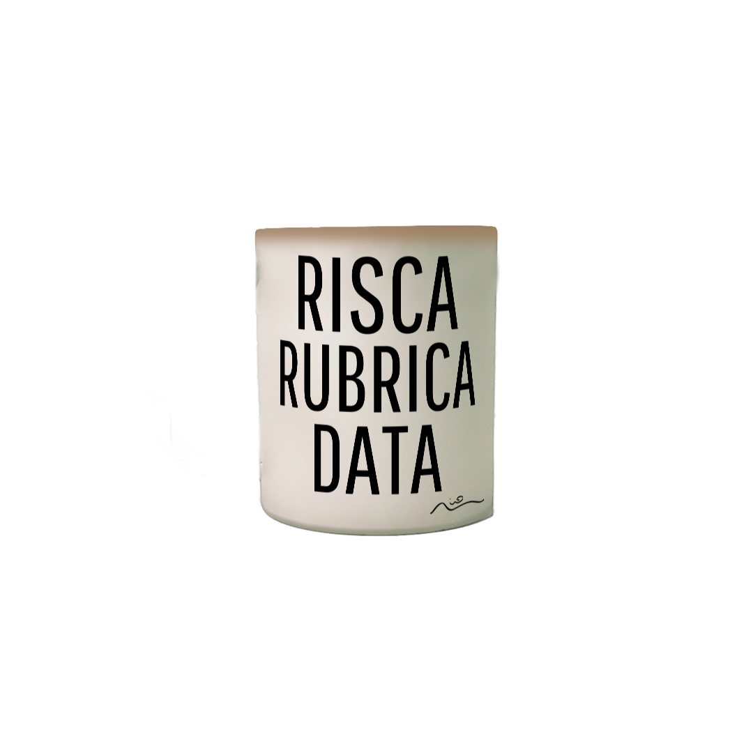 Nome do produto: Risca, Rubria e Data.