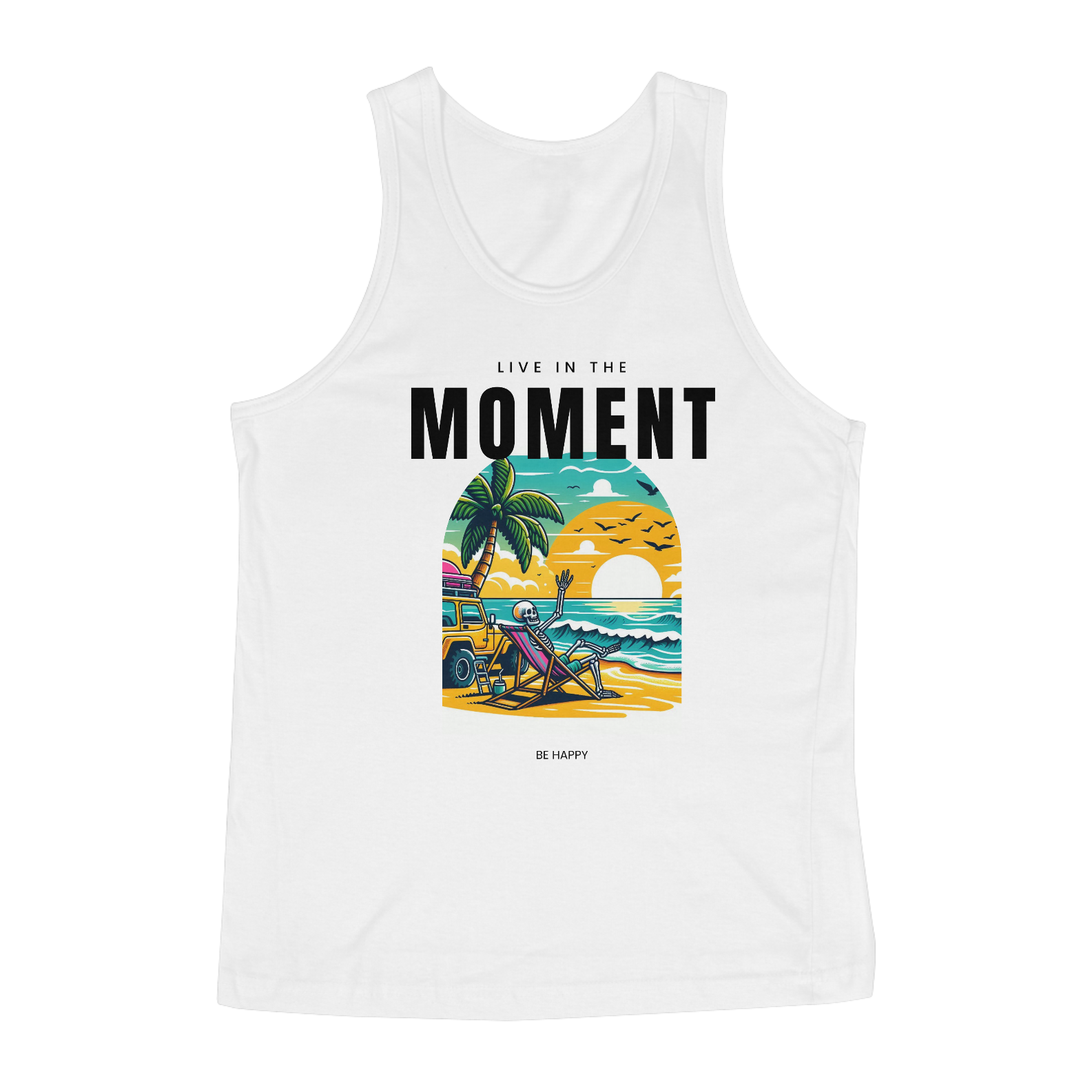 Regata Masculina Live in The Moment, Be Happy