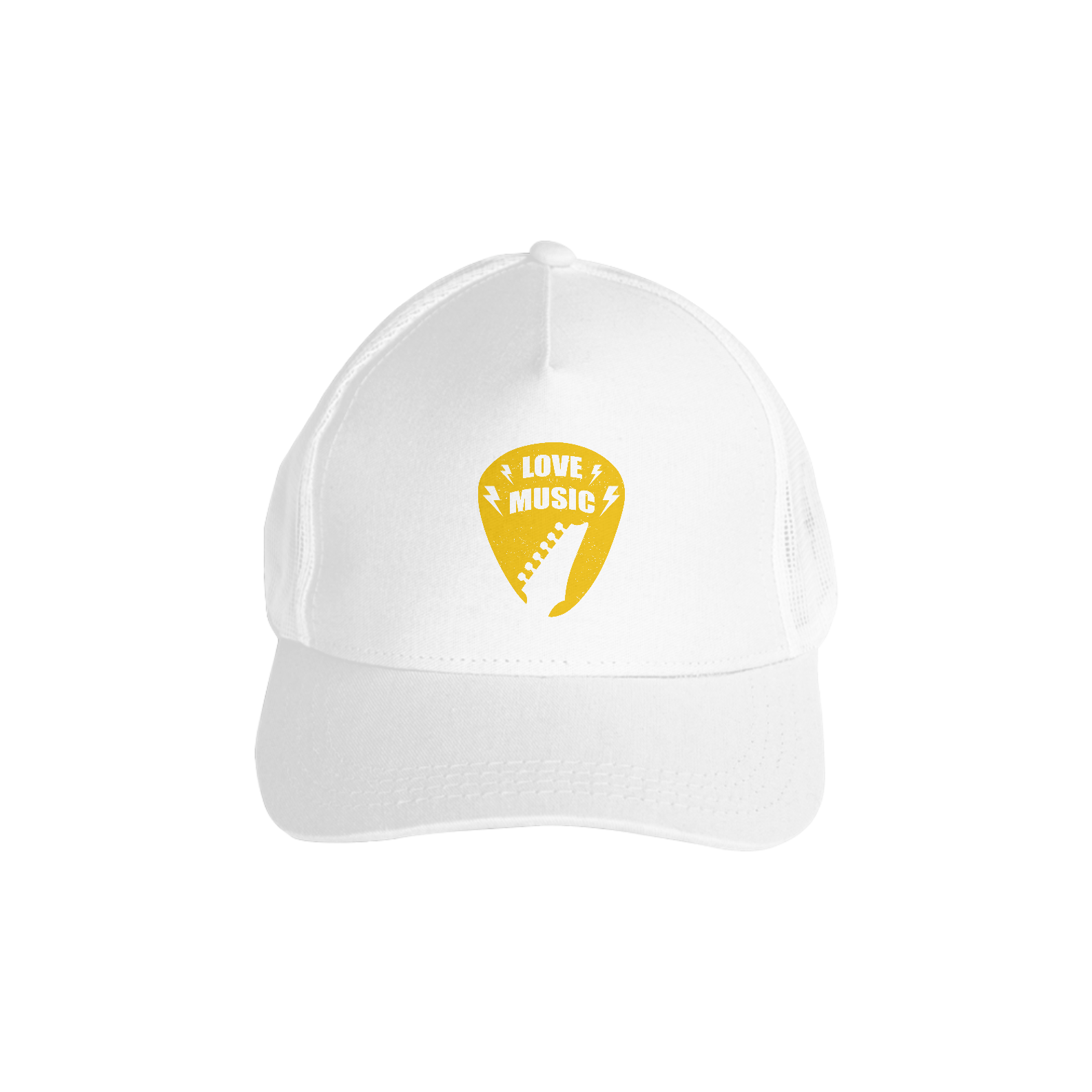 Boné Americano com Tela Love Music