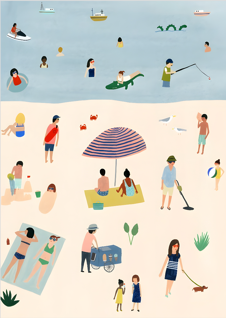 Pôster Pessoas na Praia