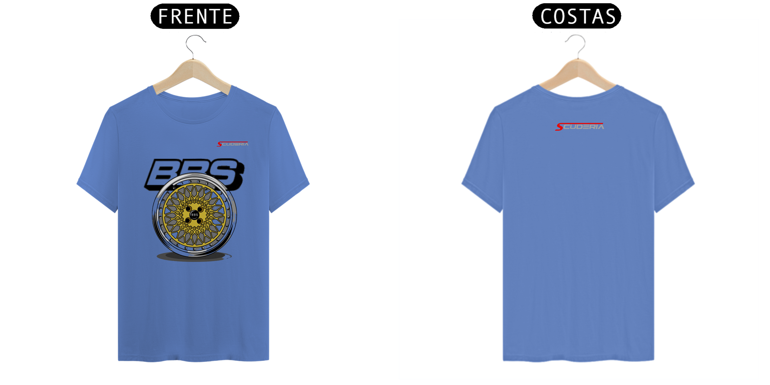 T-Shirt Estonada Roda BBS Dourada Scuderia