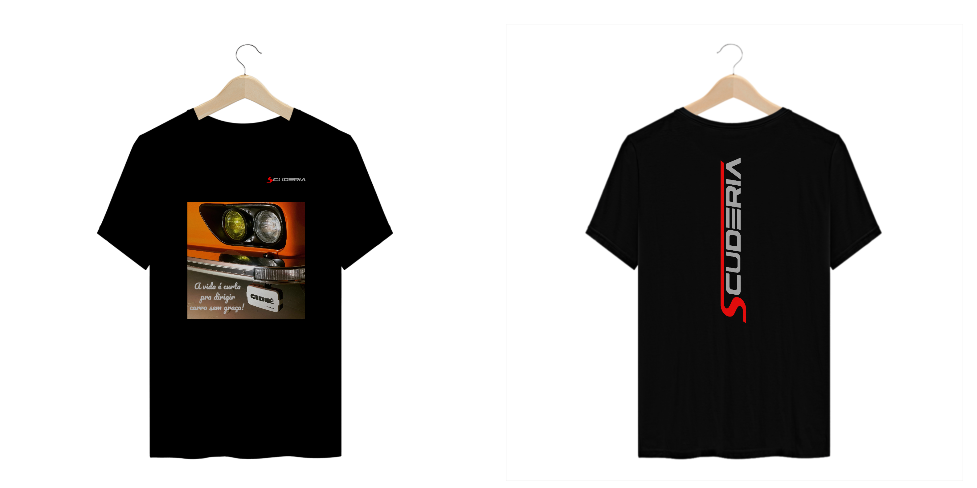 T-Shirt Plus Size Frases e Memes Vida Curta Scuderia