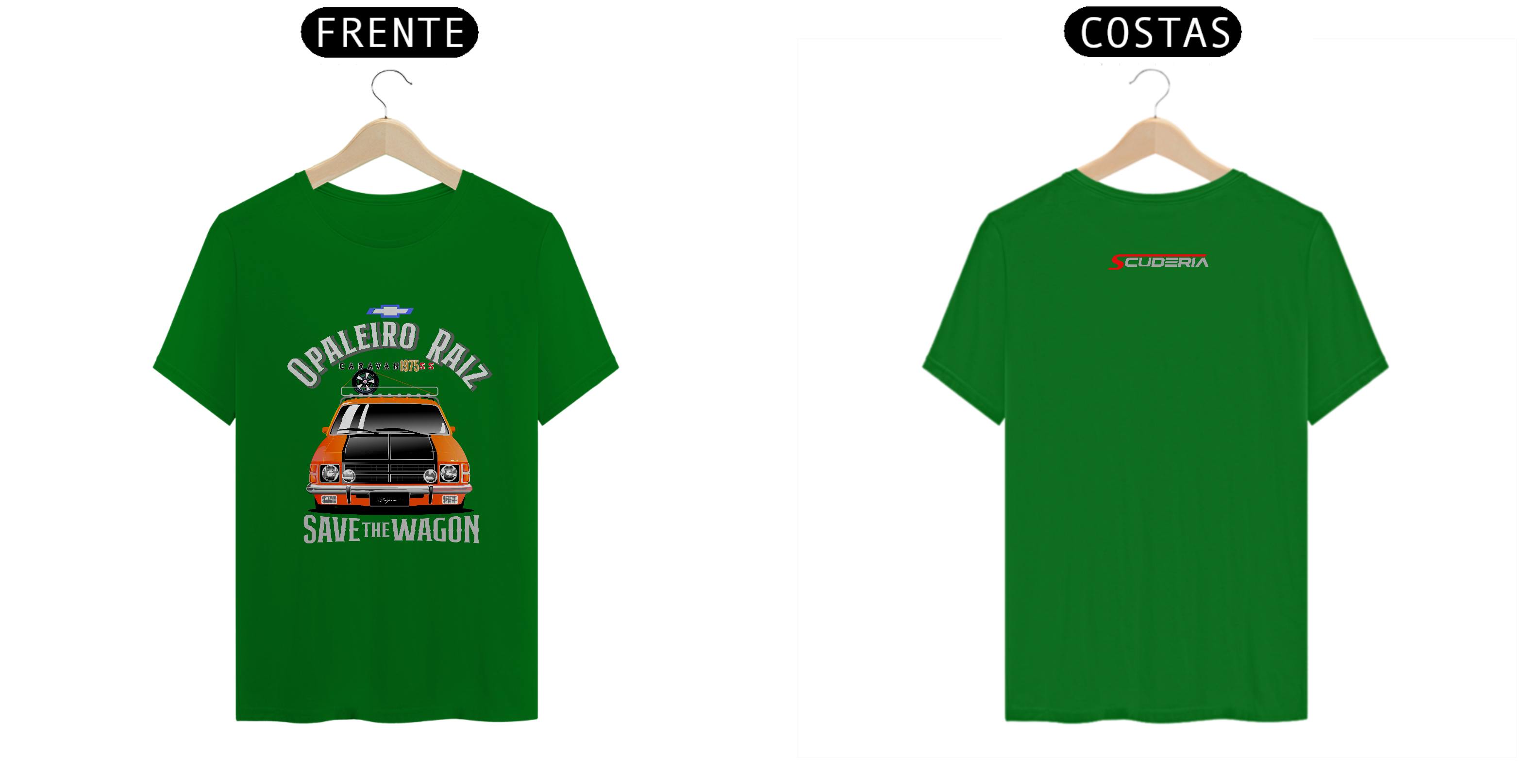 T-Shirt Classic Coleção Anos 70 Caravan SS 78 Laranja Scuderia