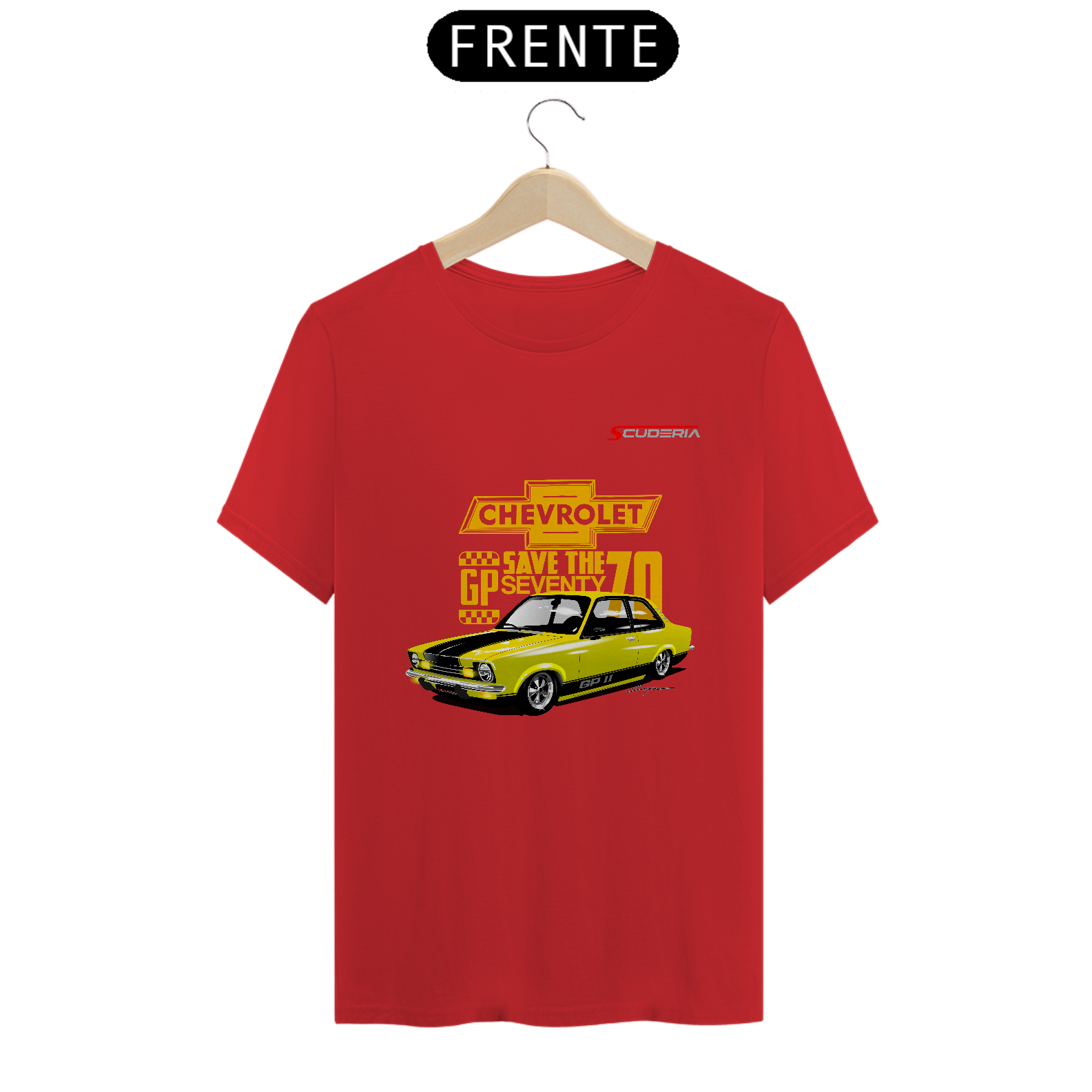 T-Shirt Prime Coleção Anos 70 Chevette GPII Amarelo Scuderia