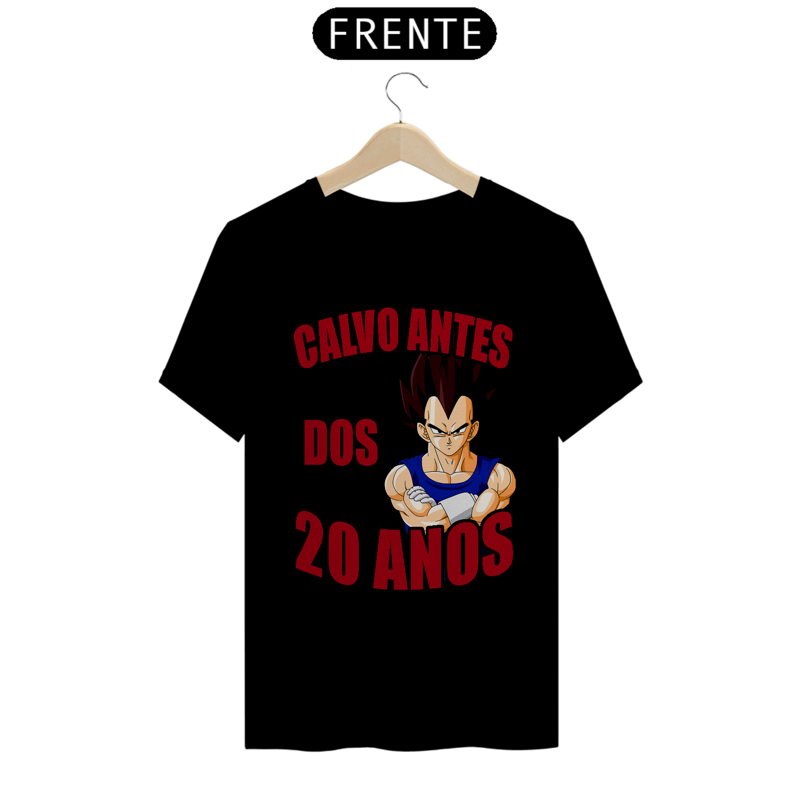 Nome do produto: Camiseta Calvo Antes dos 20 Anos – Vegeta Edition