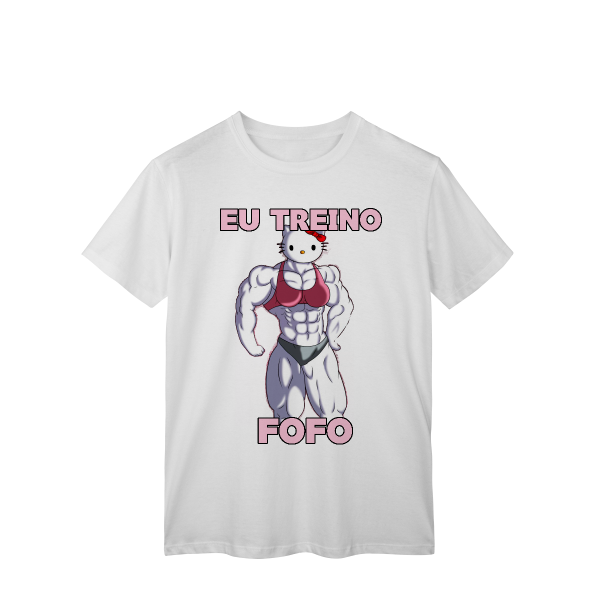 Nome do produto: Camiseta “EU TREINO FOFO” - HELLO KITTY(white)