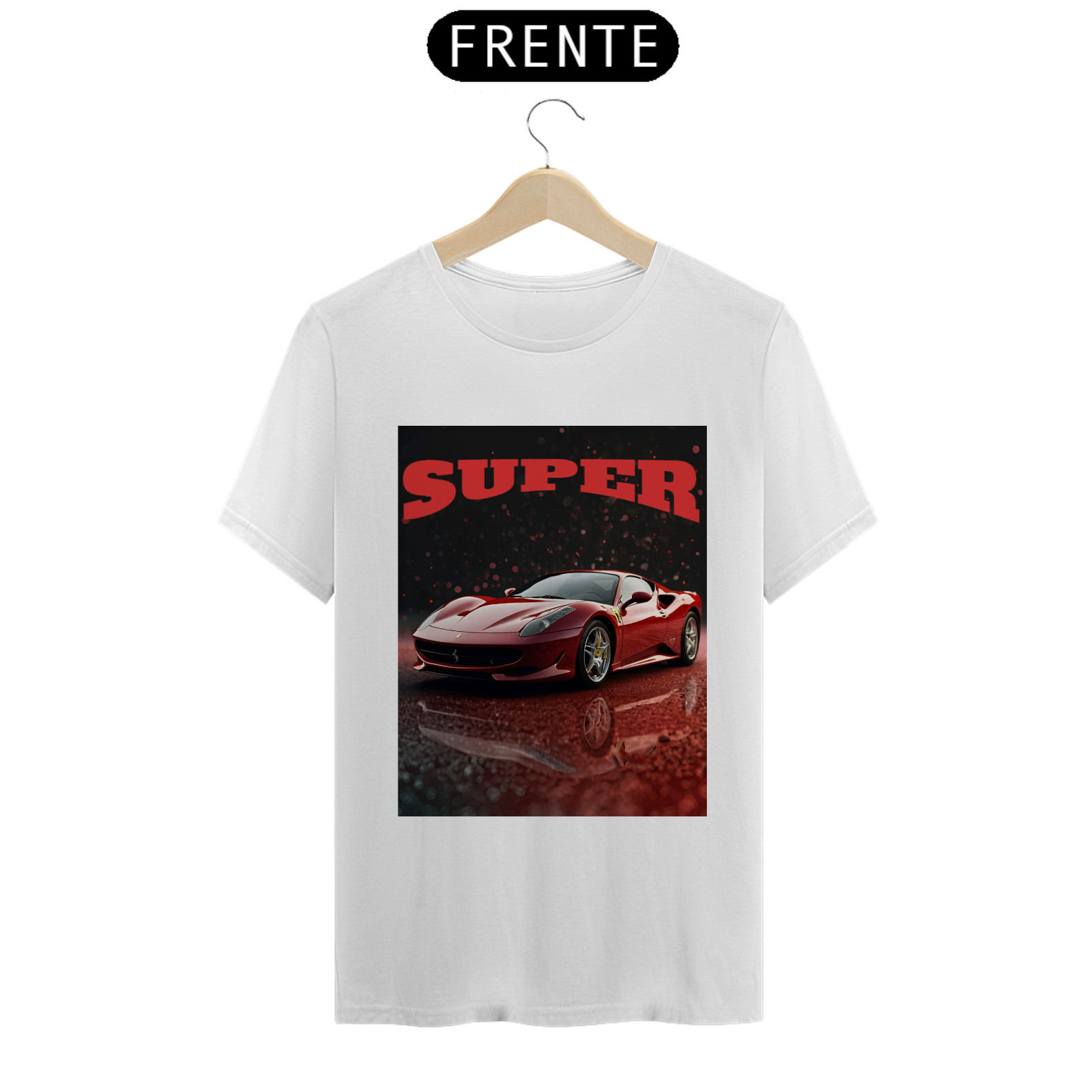 Nome do produto: Camiseta Unisex Clássica Estampada - Ferrari Vermelha