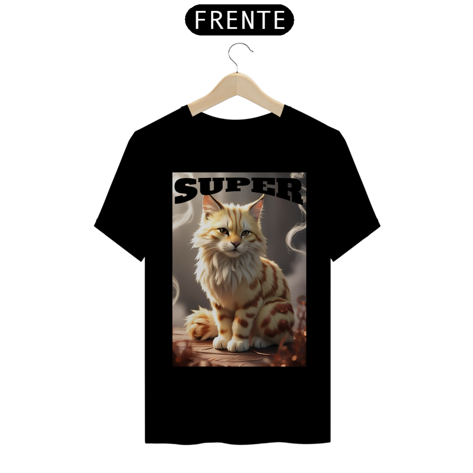 Nome do produto: Camiseta Unisex Clássica Estampada - Gato Majestoso