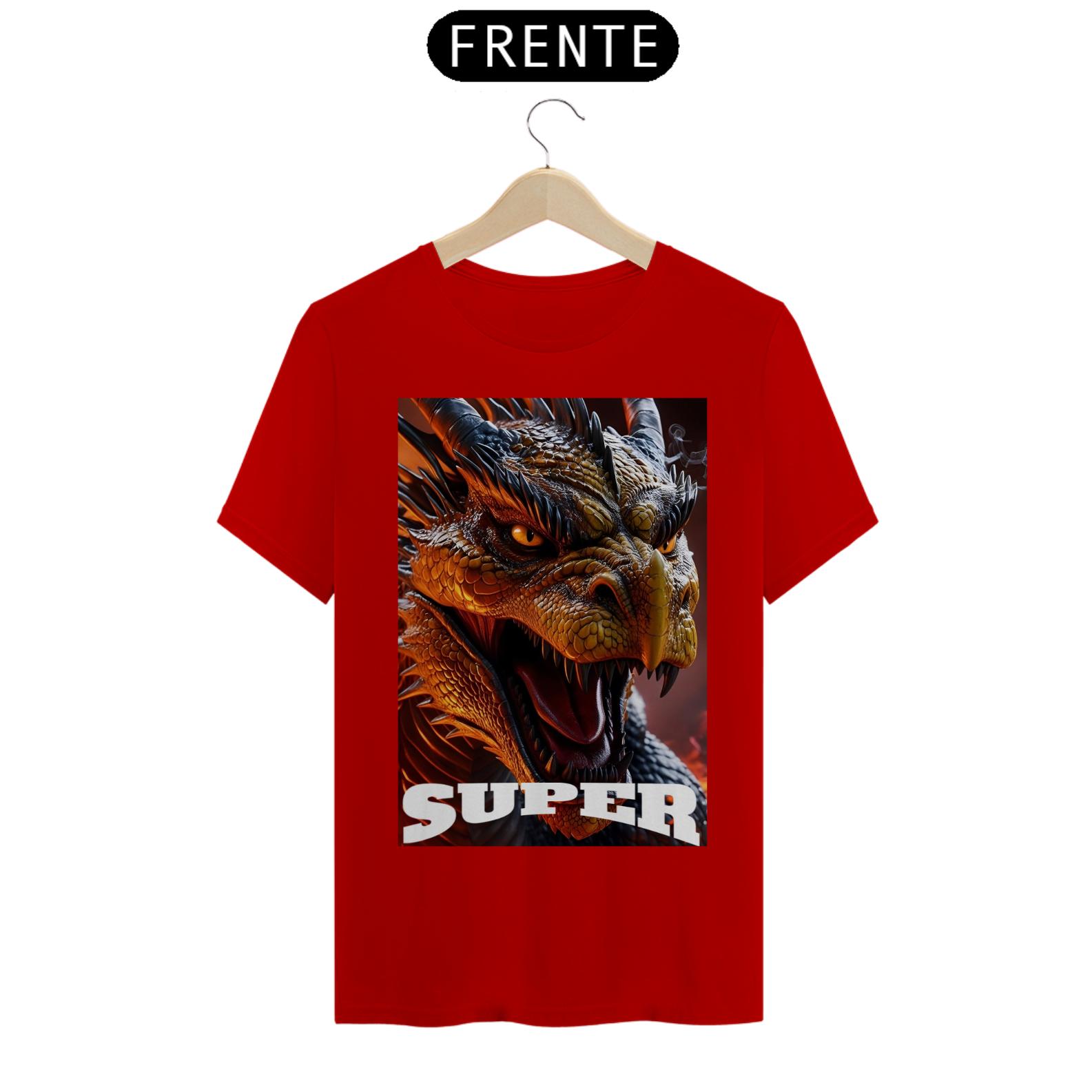Nome do produto: Camiseta Unisex Clássica Estampada - Dragão Feroz