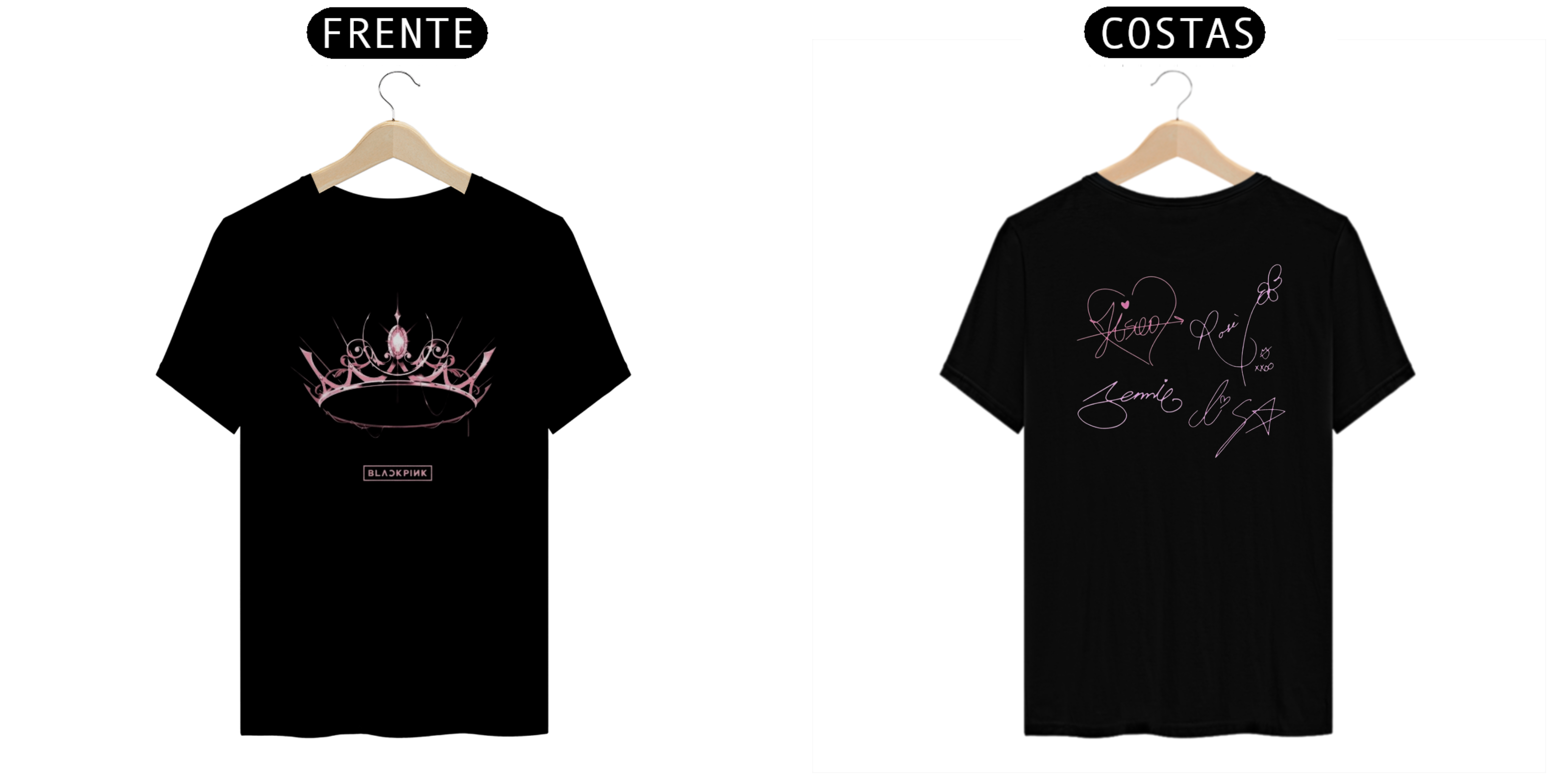Nome do produto: T-SHIRT BLACKPINK FRENTE E COSTAS
