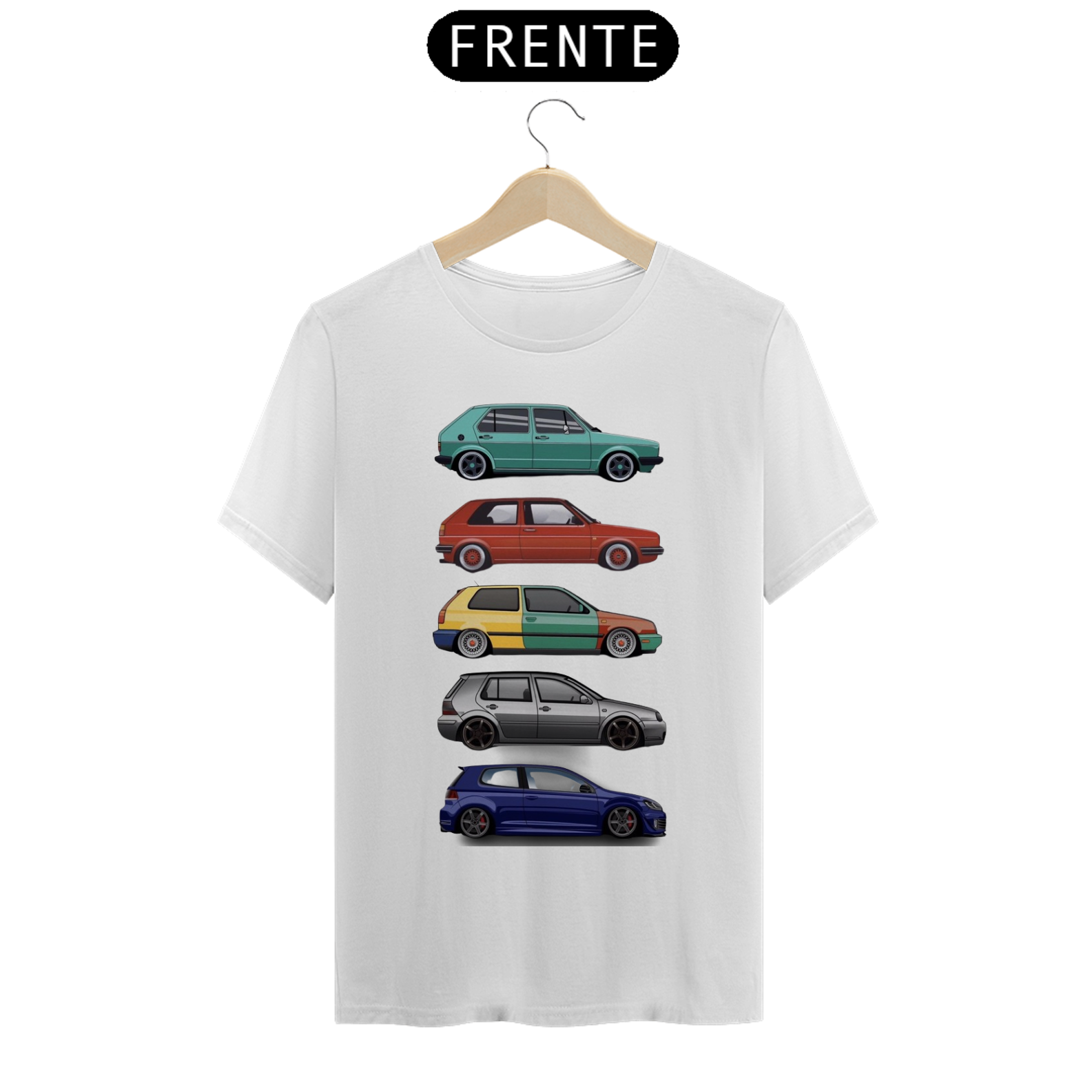 Nome do produto: Camisa com Carro Volkswagen Golf